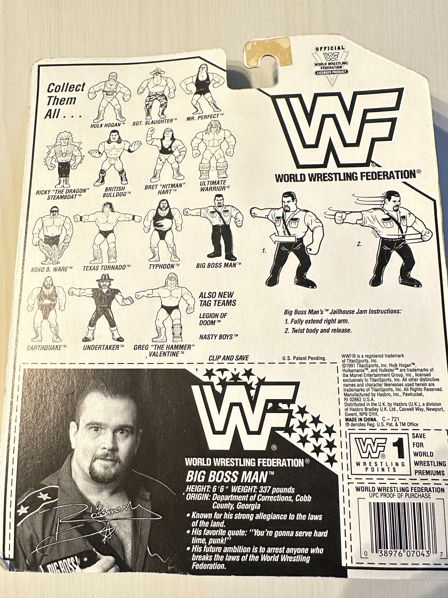 Big Boss Man Series 3 WWF Hasbro MOC figure