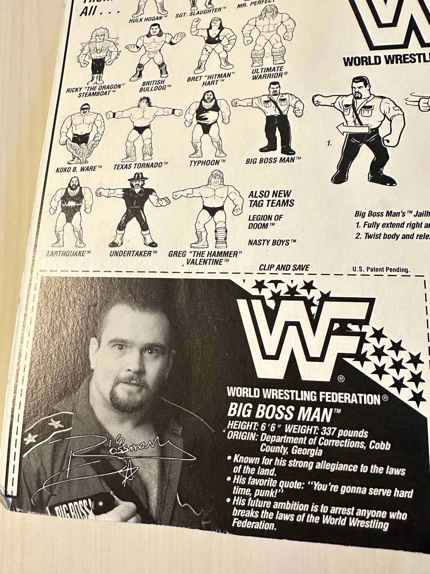 Big Boss Man Series 3 WWF Hasbro MOC figure