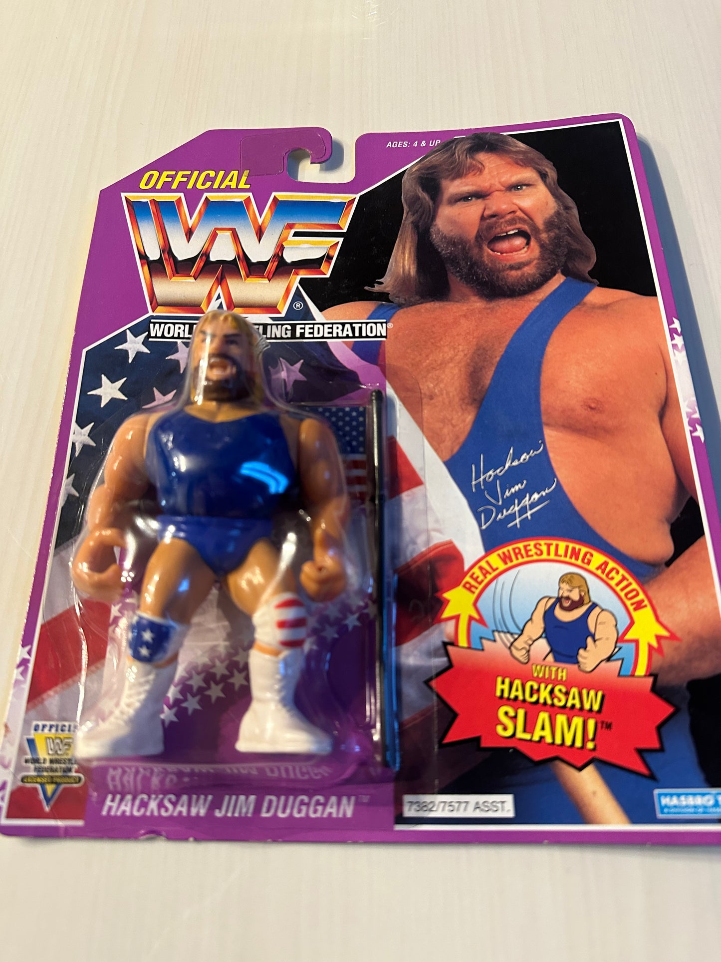 Hacksaw Jim Duggan Series 9 WWF Hasbro MOC figure
