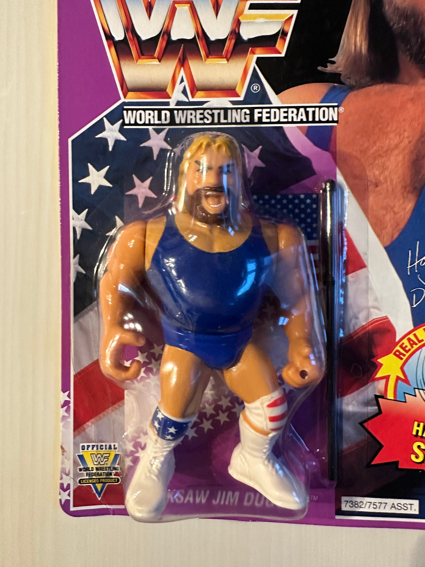 Hacksaw Jim Duggan Series 9 WWF Hasbro MOC figure