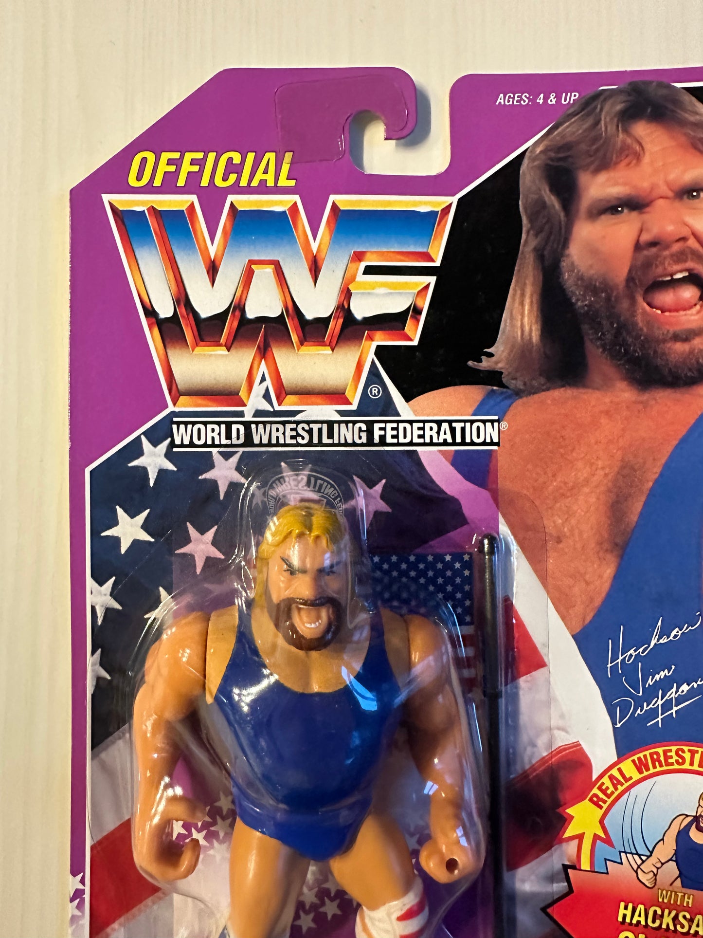 Hacksaw Jim Duggan Series 9 WWF Hasbro MOC figure