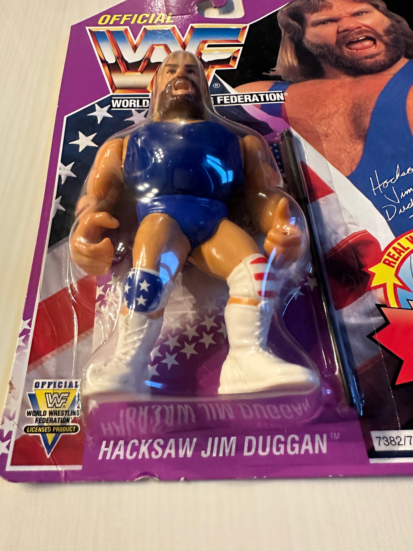 Hacksaw Jim Duggan Series 9 WWF Hasbro MOC figure