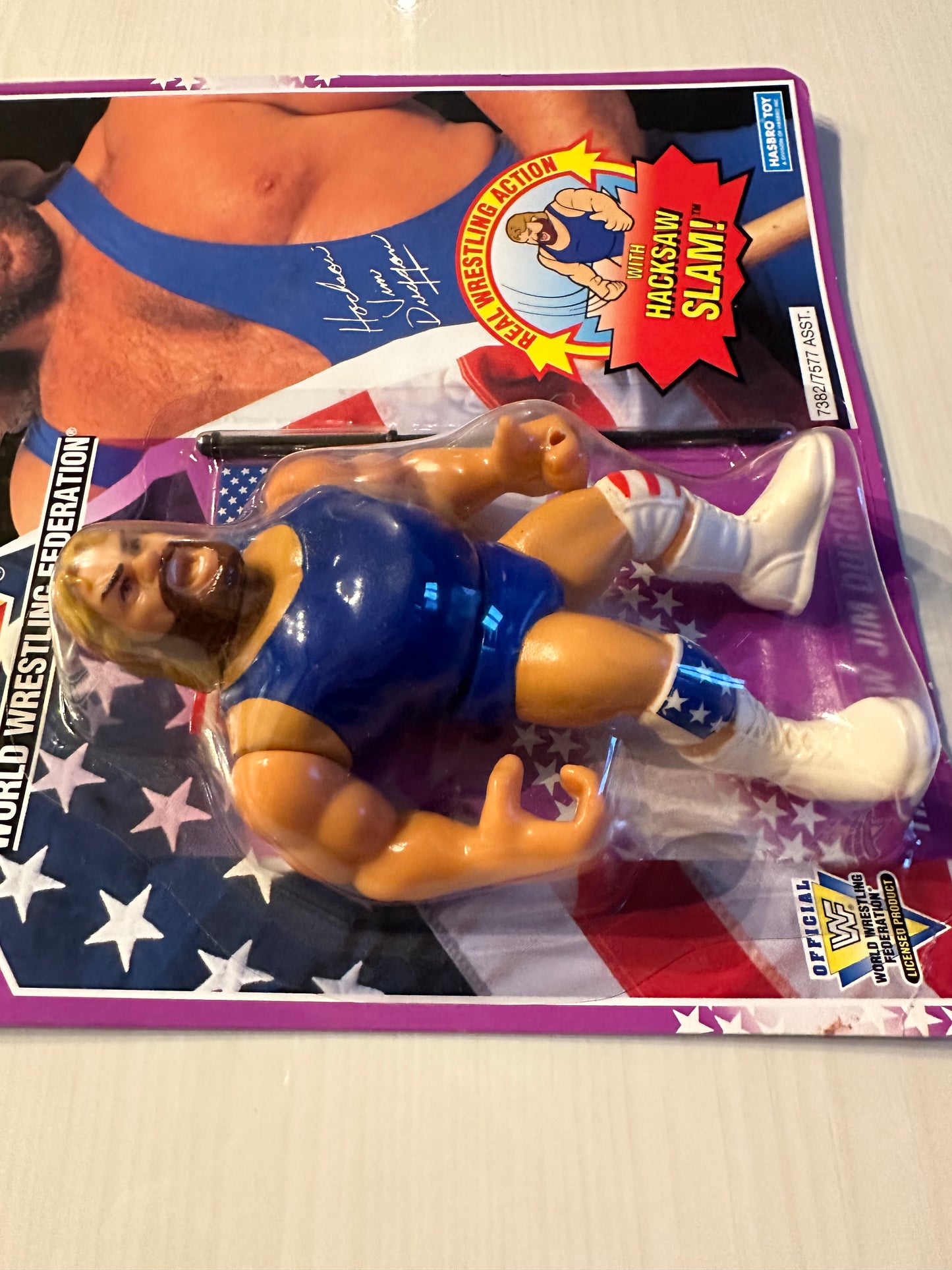 Hacksaw Jim Duggan Series 9 WWF Hasbro MOC figure