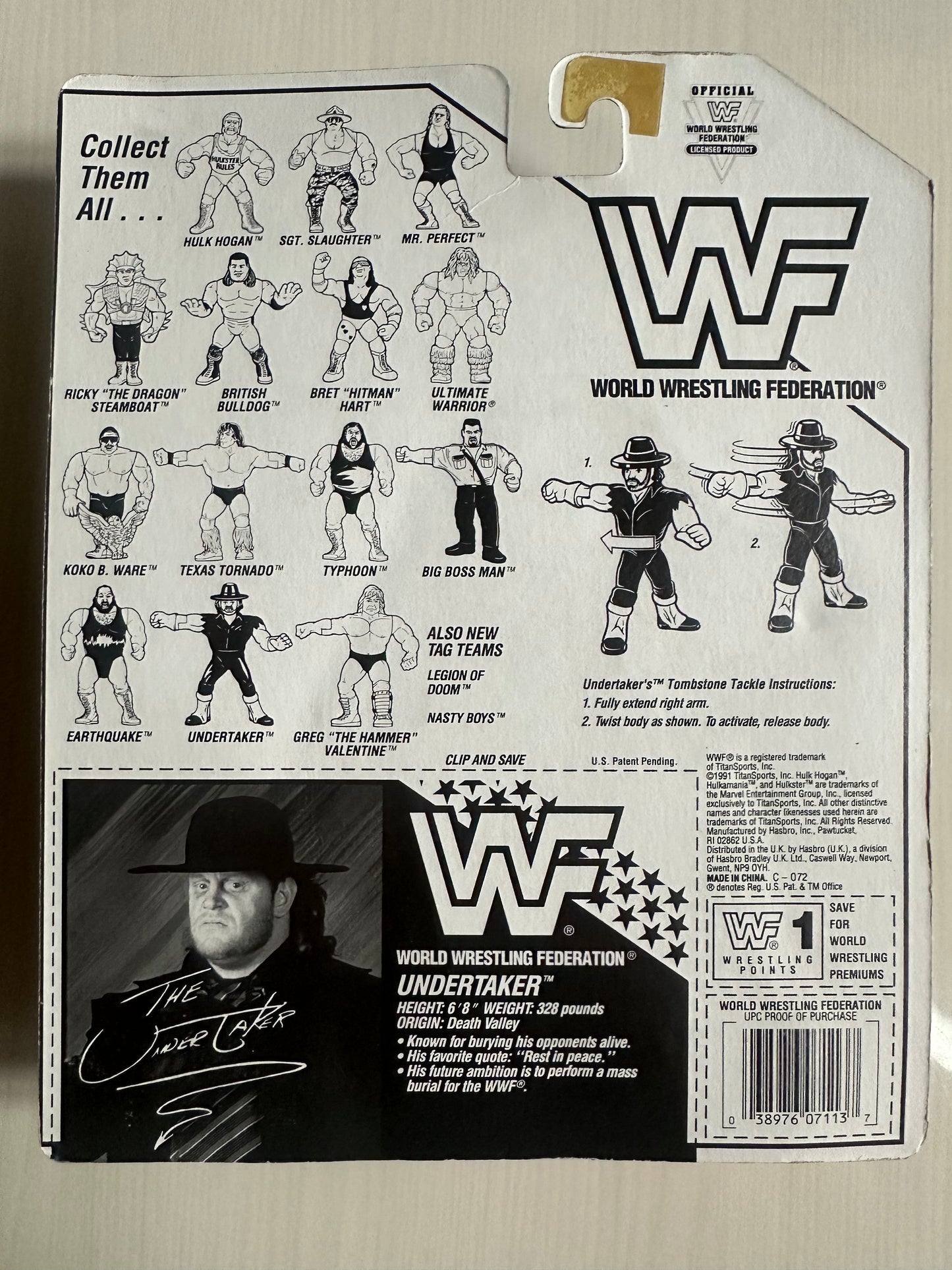 The Undertaker Series 4 WWF Hasbro MOC figure