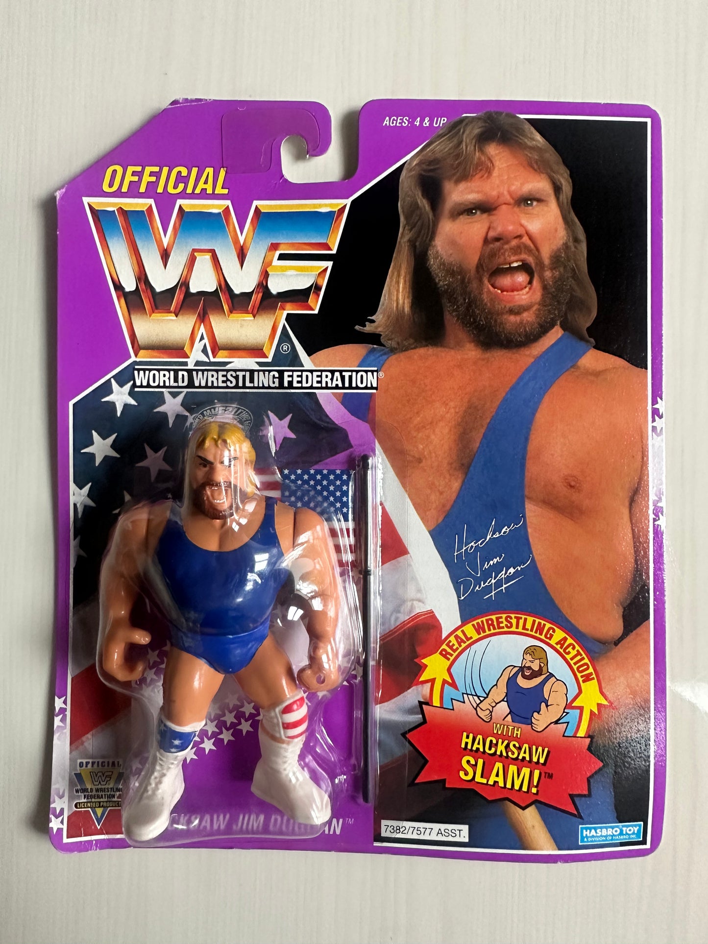 Hacksaw Jim Duggan Series 9 WWF Hasbro MOC figure