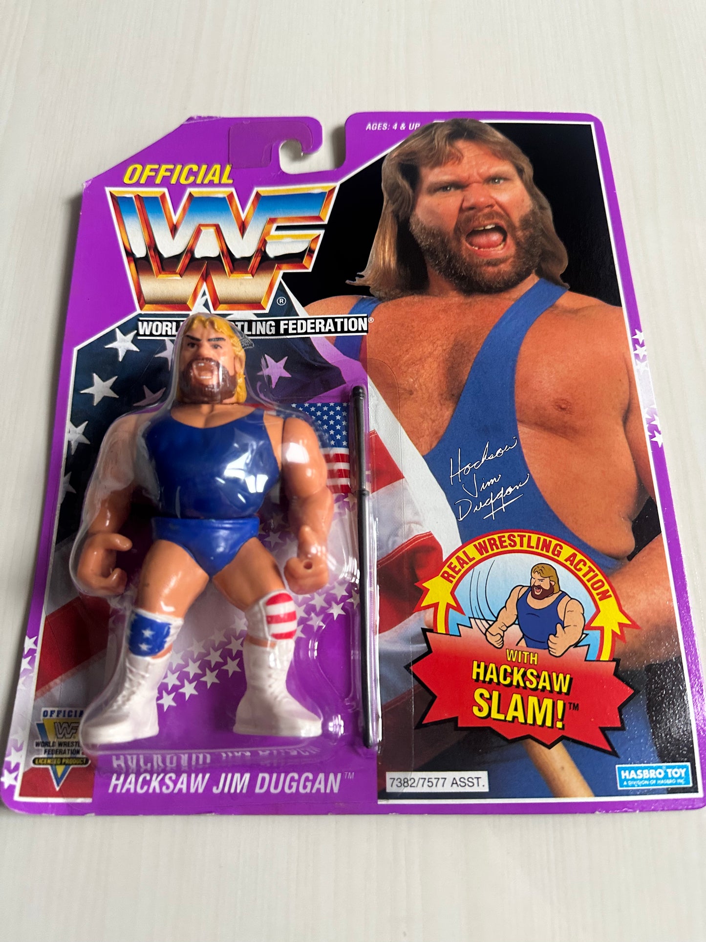 Hacksaw Jim Duggan Series 9 WWF Hasbro MOC figure