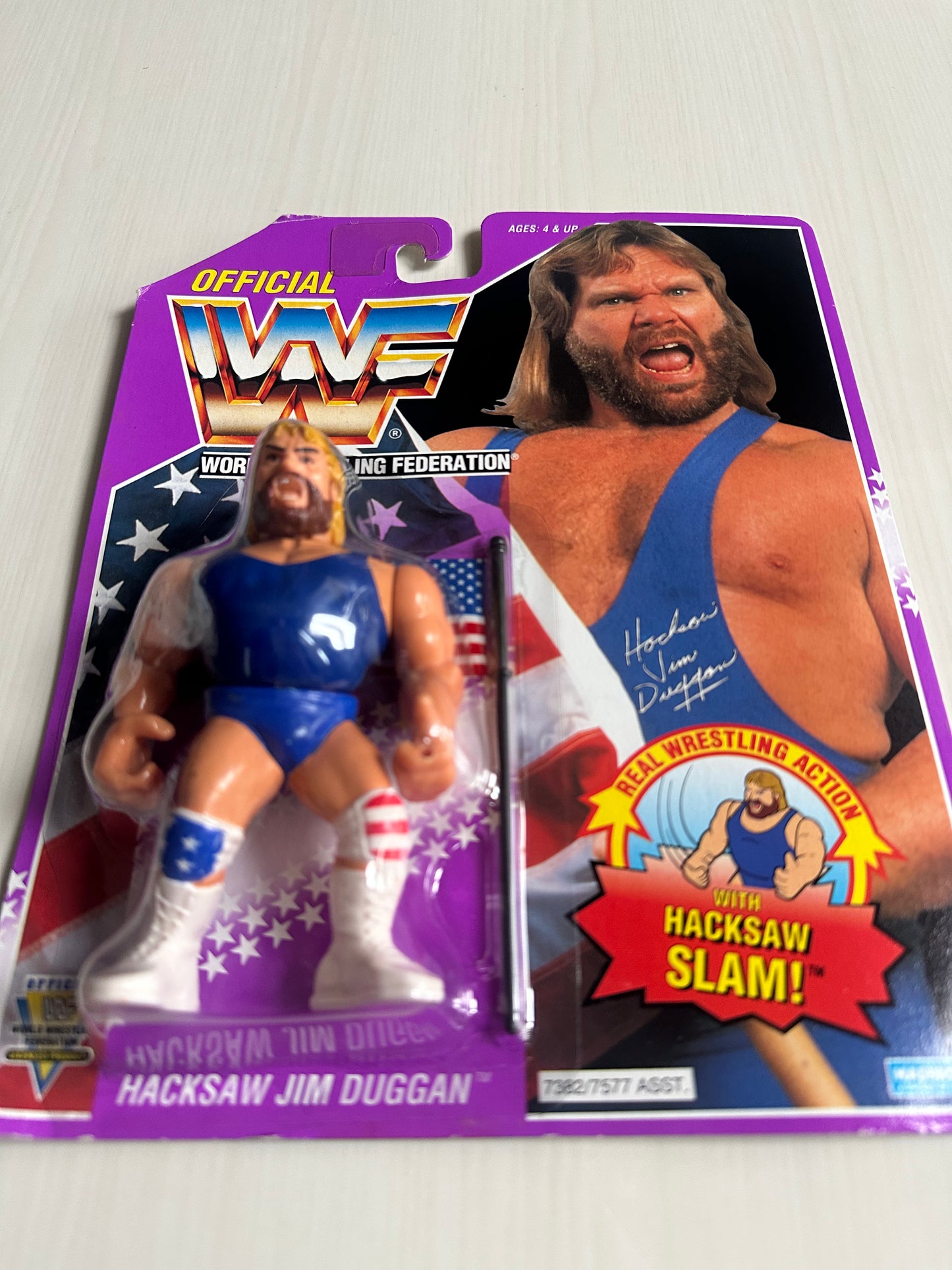 Hacksaw Jim Duggan Series 9 WWF Hasbro MOC figure