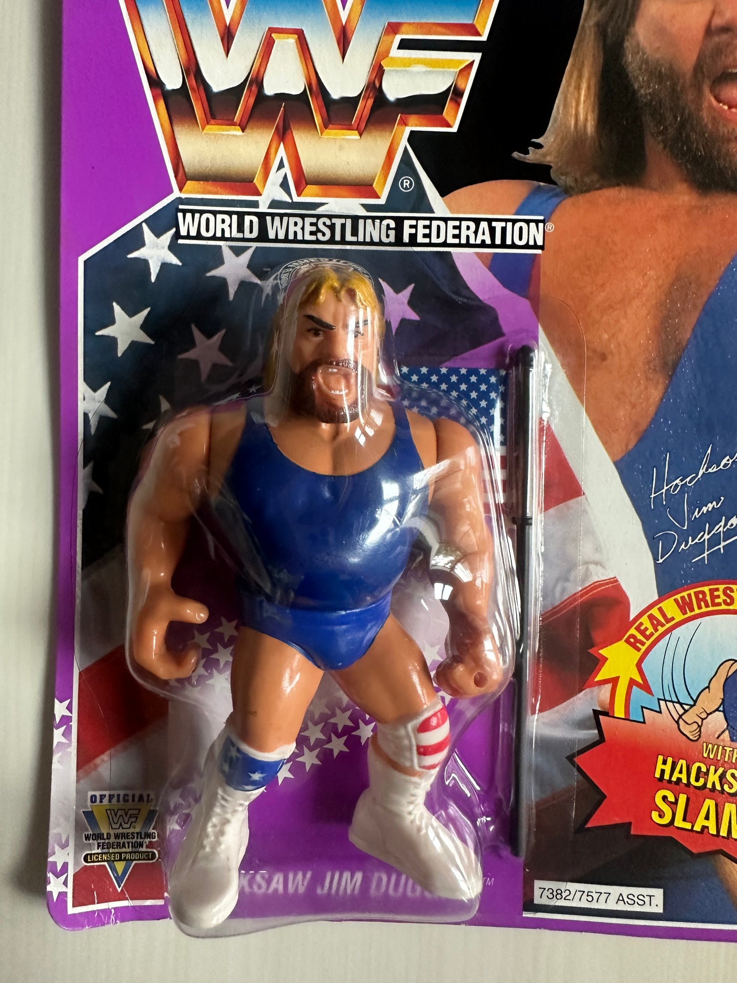 Hacksaw Jim Duggan Series 9 WWF Hasbro MOC figure