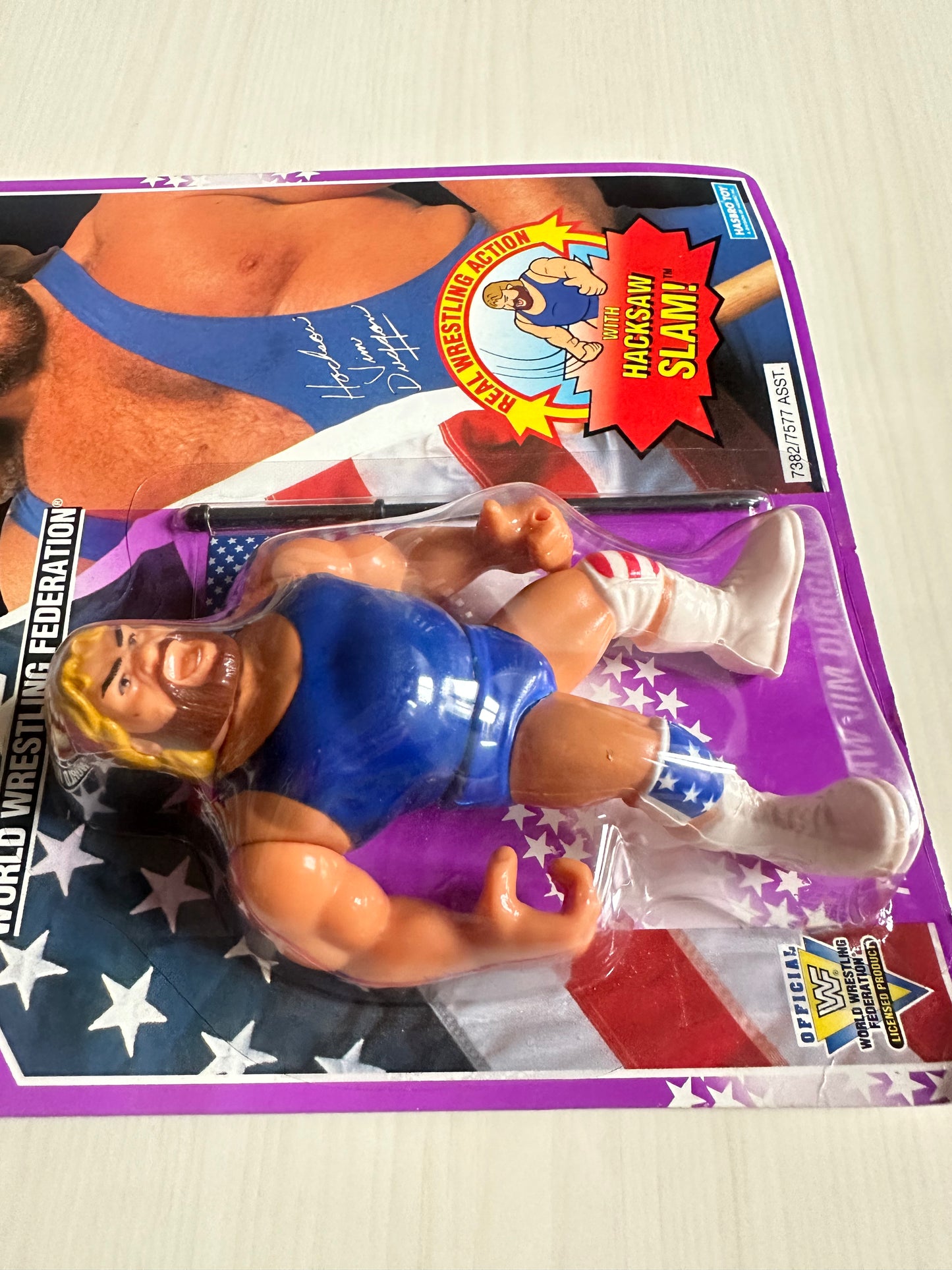 Hacksaw Jim Duggan Series 9 WWF Hasbro MOC figure