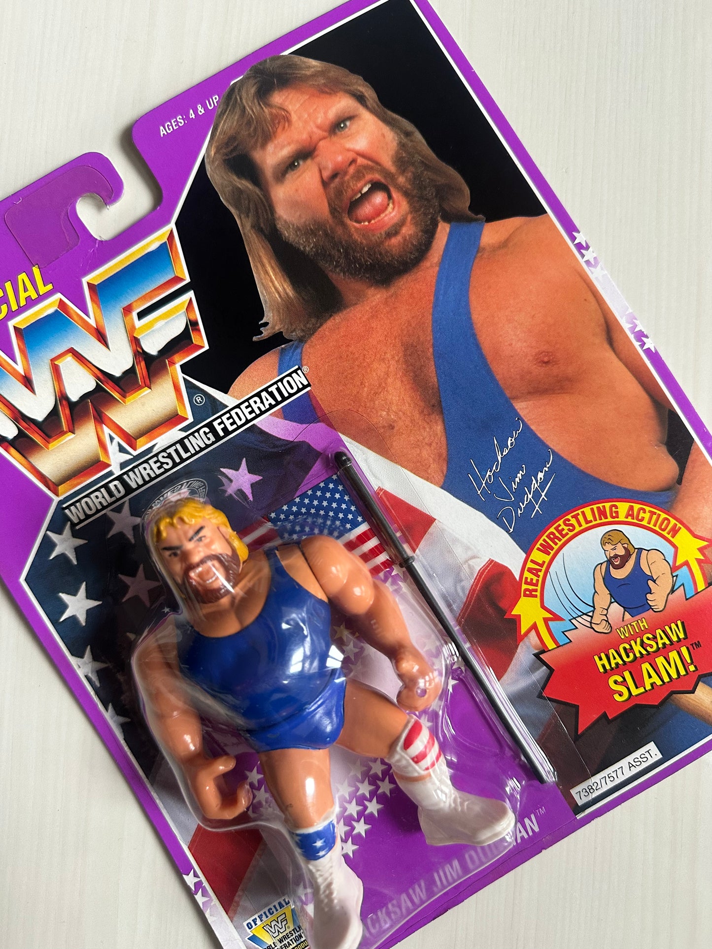Hacksaw Jim Duggan Series 9 WWF Hasbro MOC figure