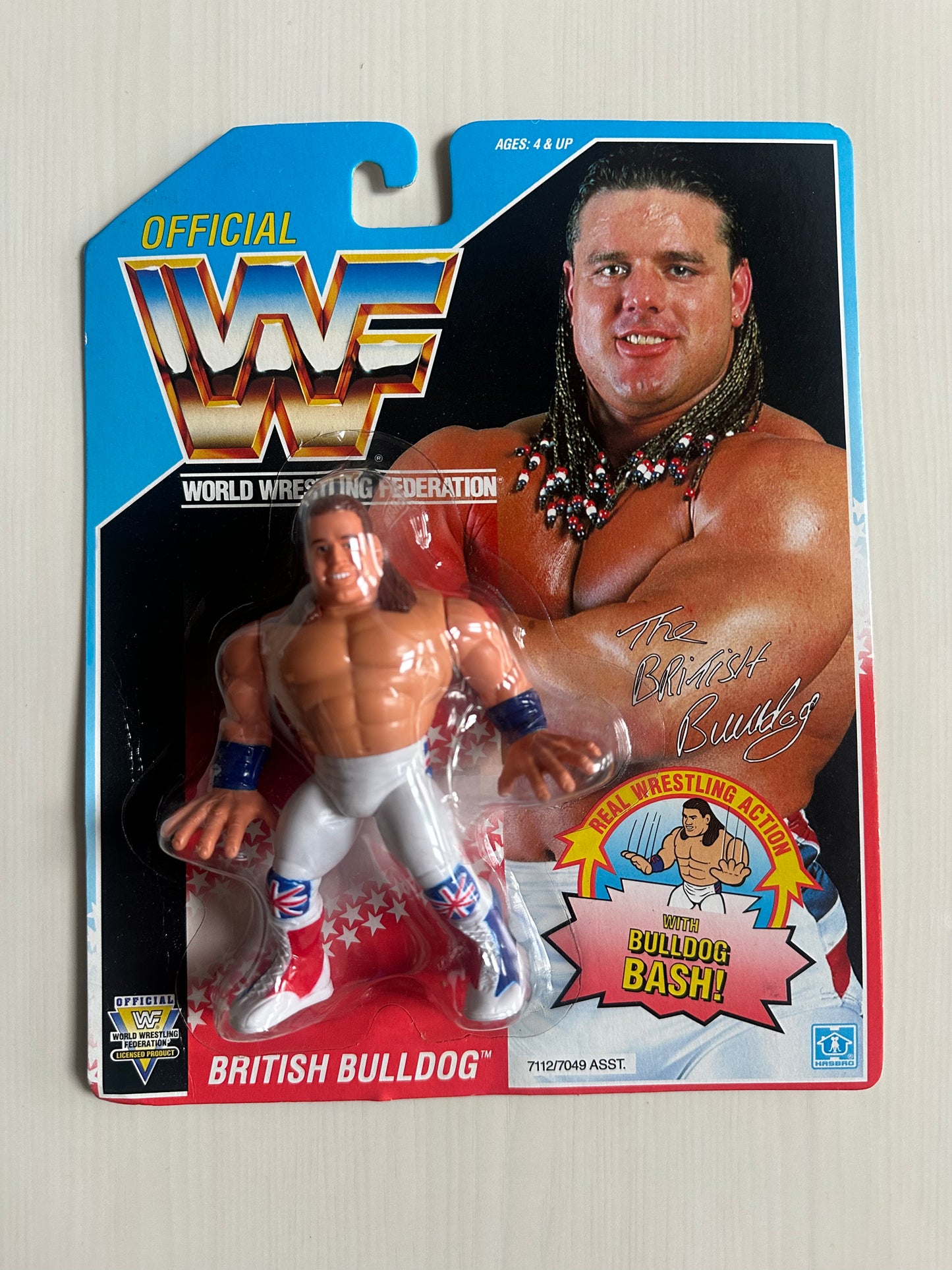 British Bulldog Series 4 WWF Hasbro MOC figure