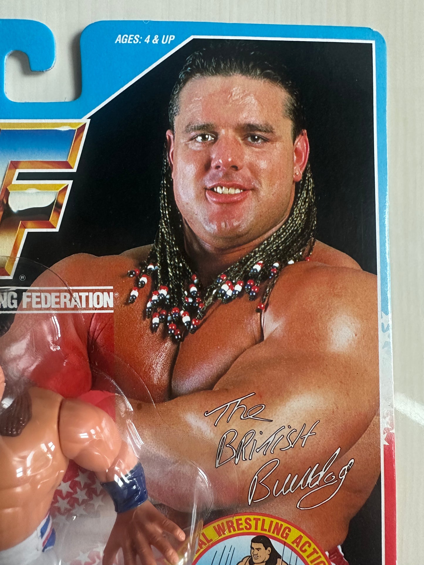 British Bulldog Series 4 WWF Hasbro MOC figure