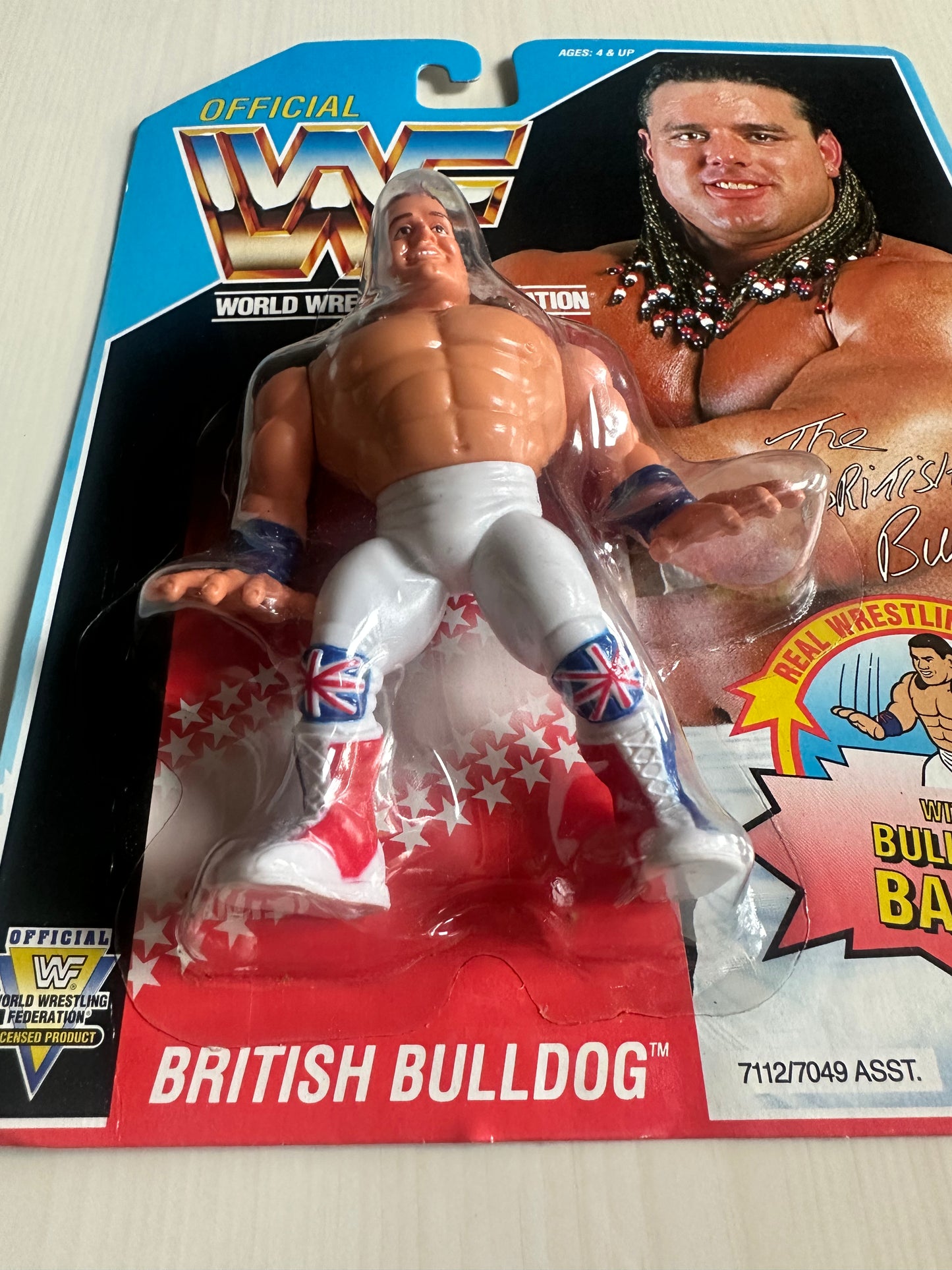 British Bulldog Series 4 WWF Hasbro MOC figure
