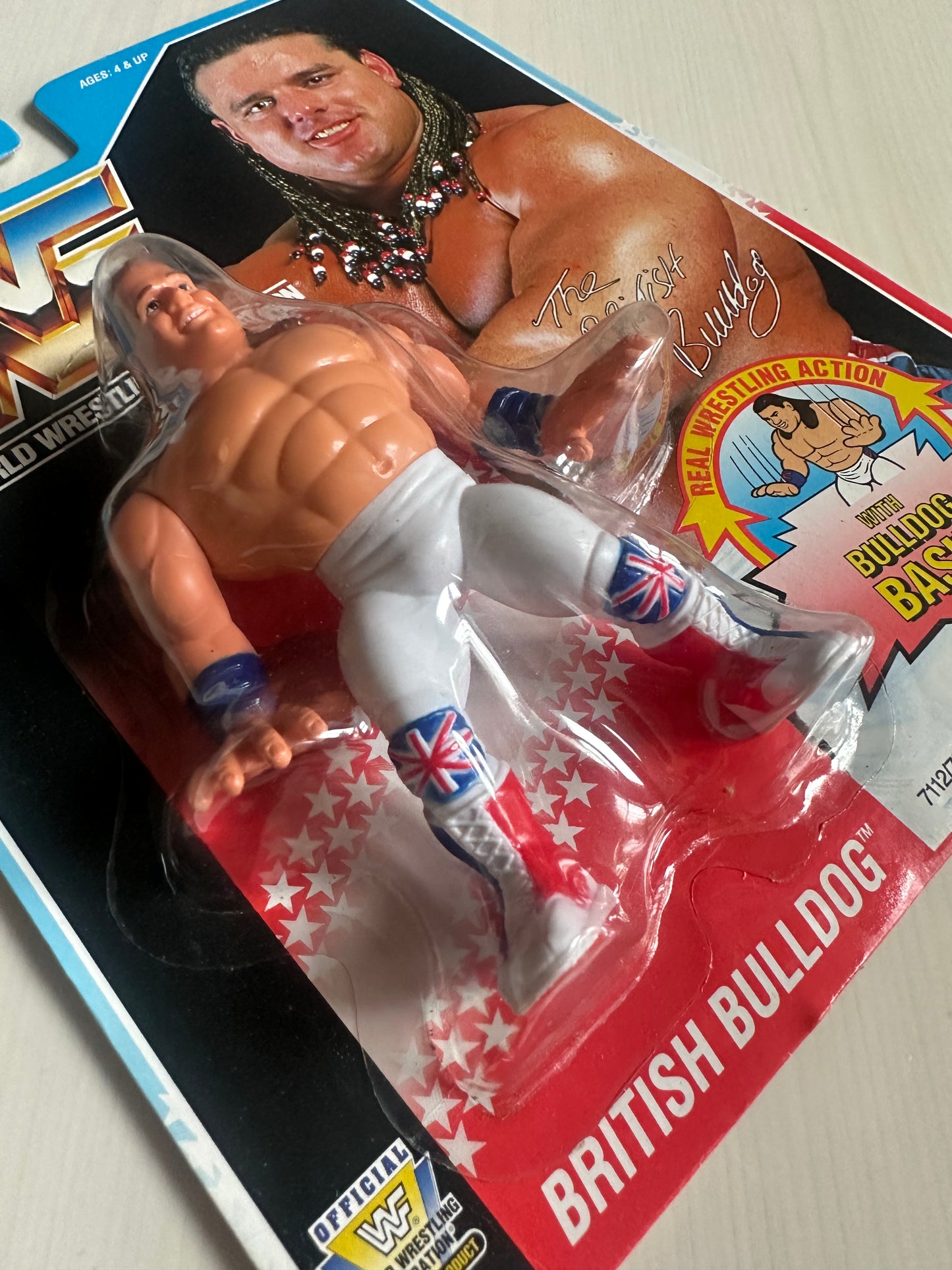 British Bulldog Series 4 WWF Hasbro MOC figure
