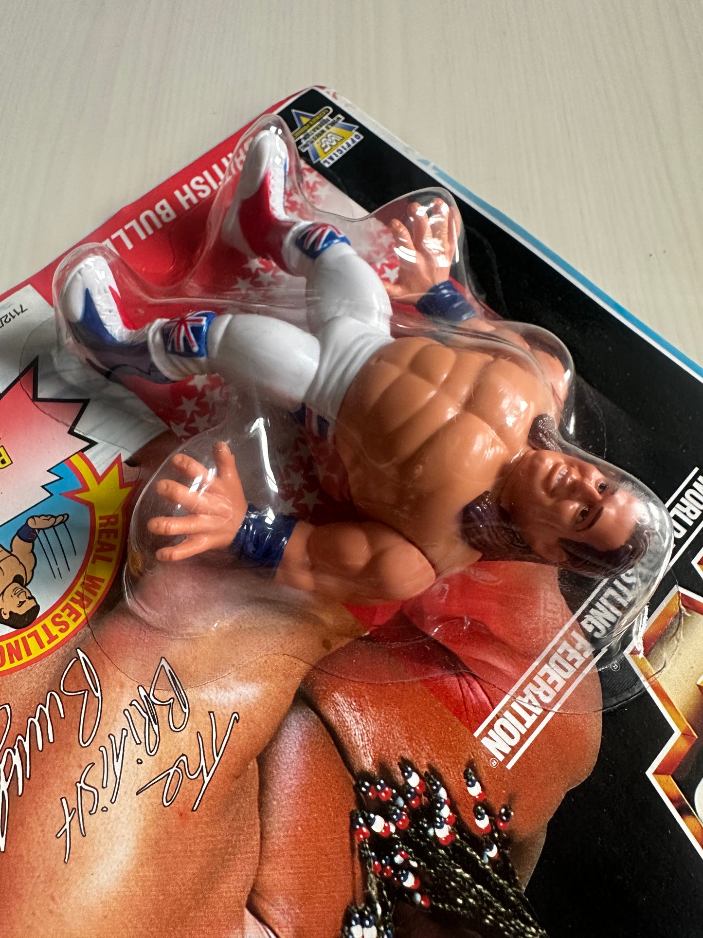 British Bulldog Series 4 WWF Hasbro MOC figure