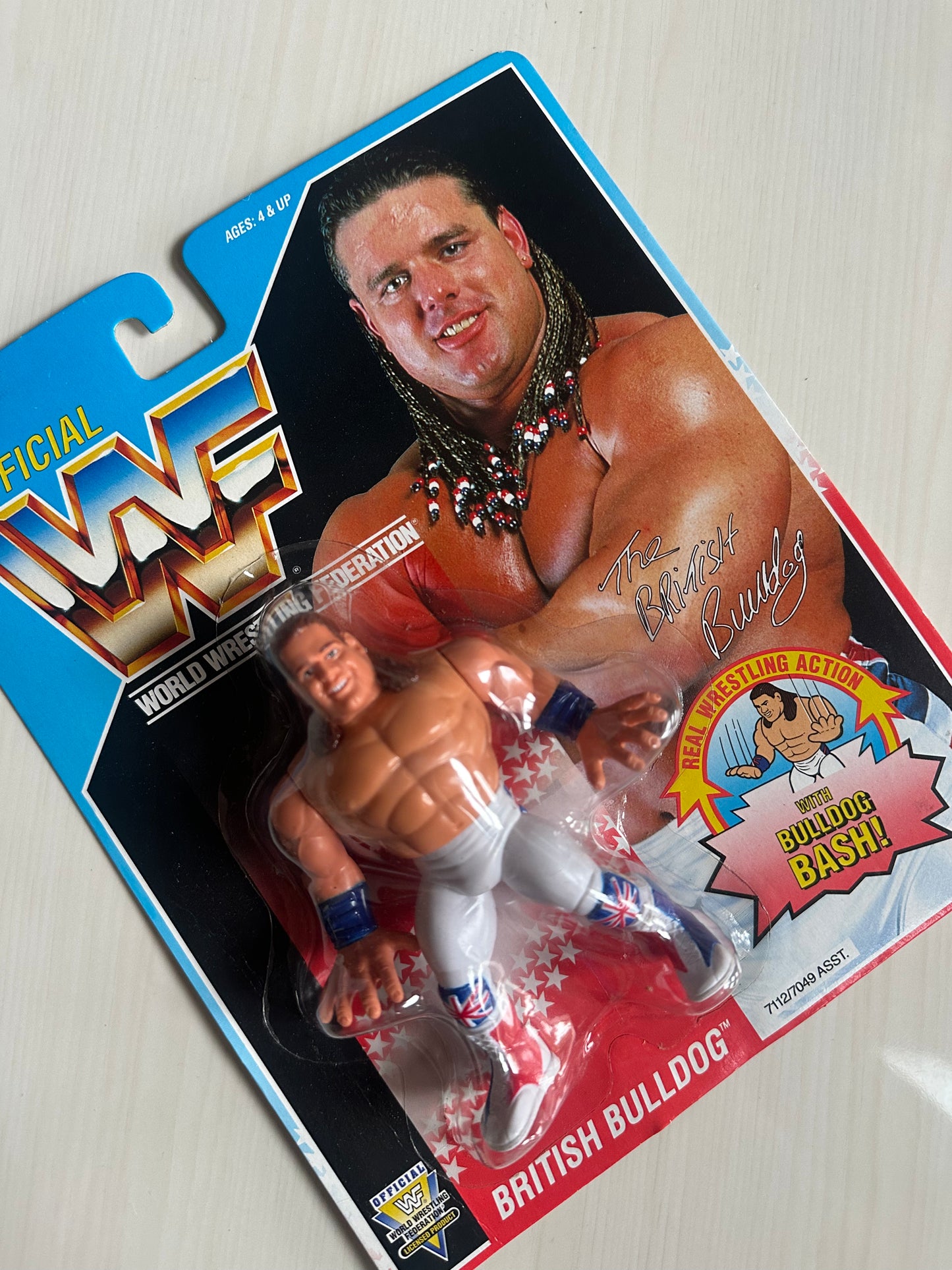 British Bulldog Series 4 WWF Hasbro MOC figure