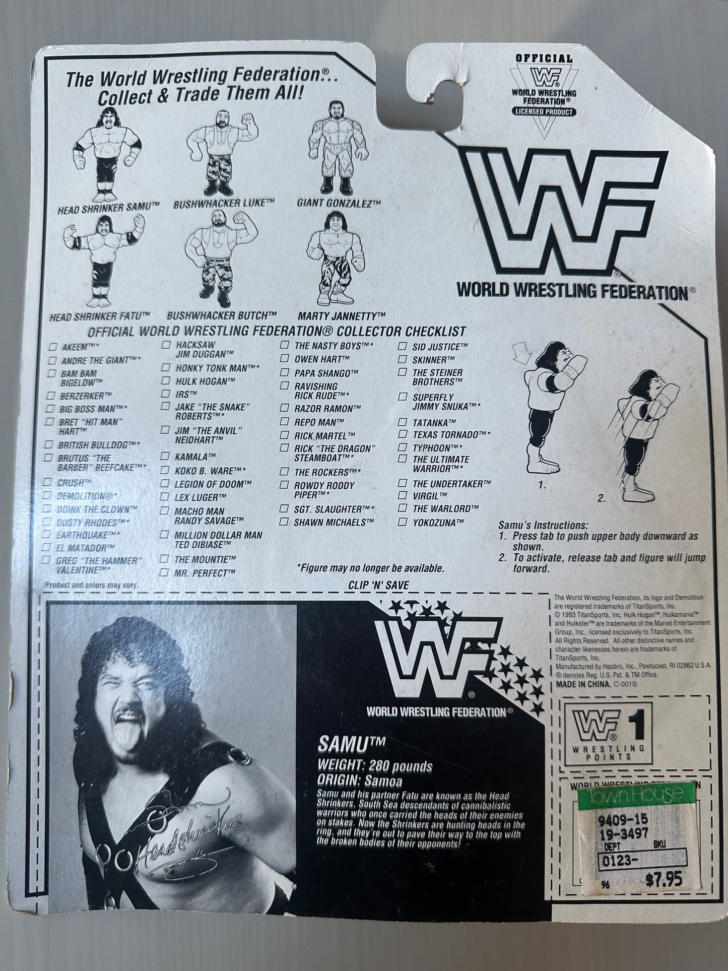 Samu the Headshrinker Series 10 WWF Hasbro