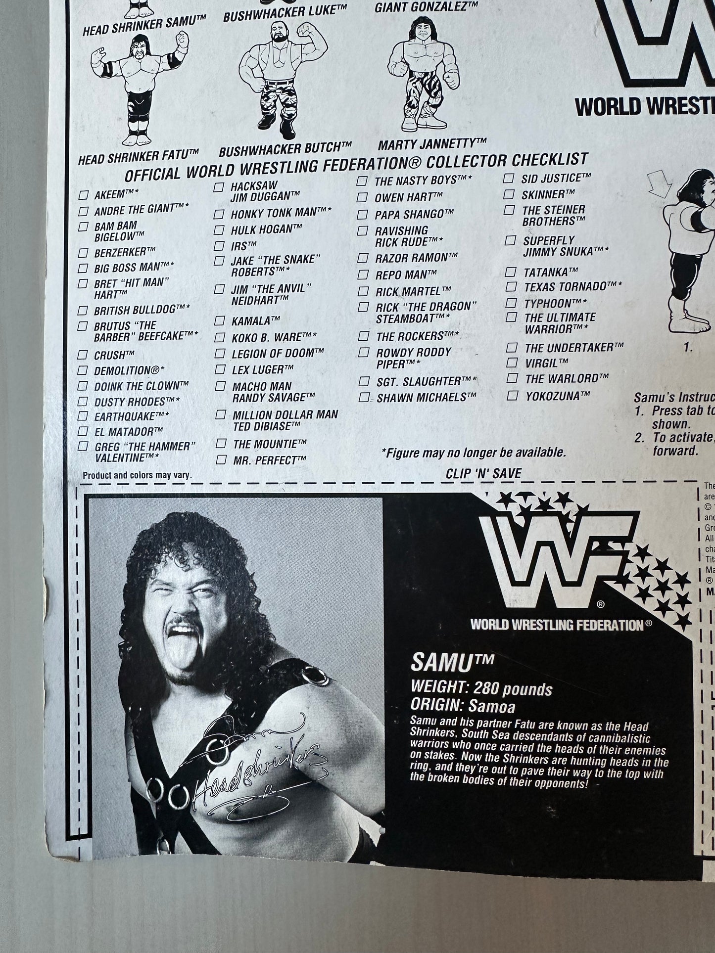 Samu the Headshrinker Series 10 WWF Hasbro