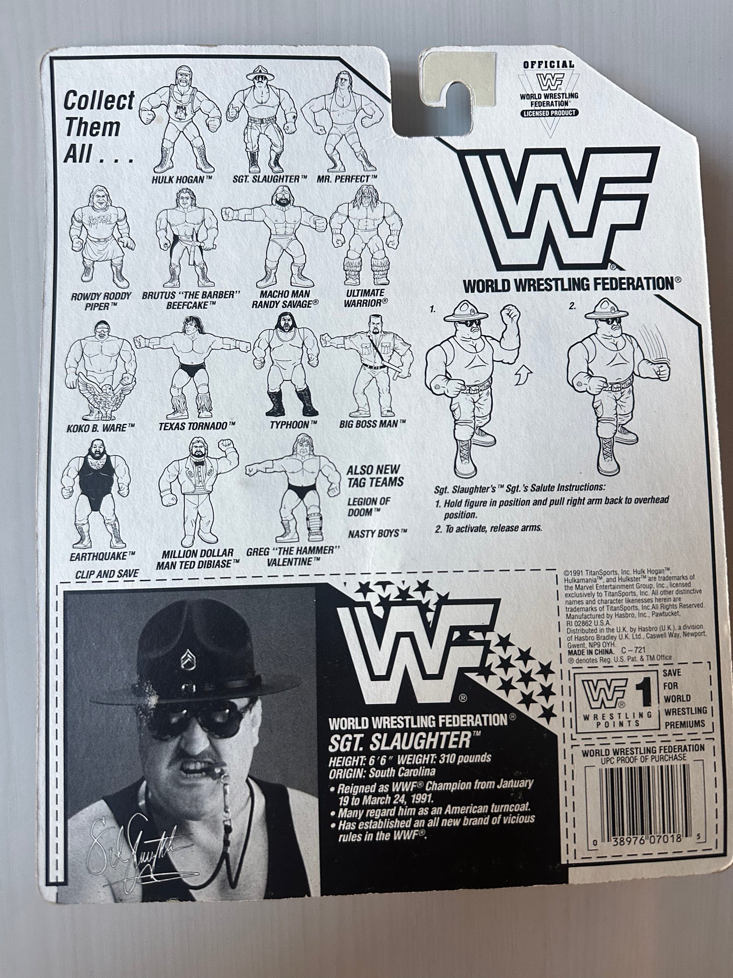 Sgt Slaughter Series 3 WWF Hasbro