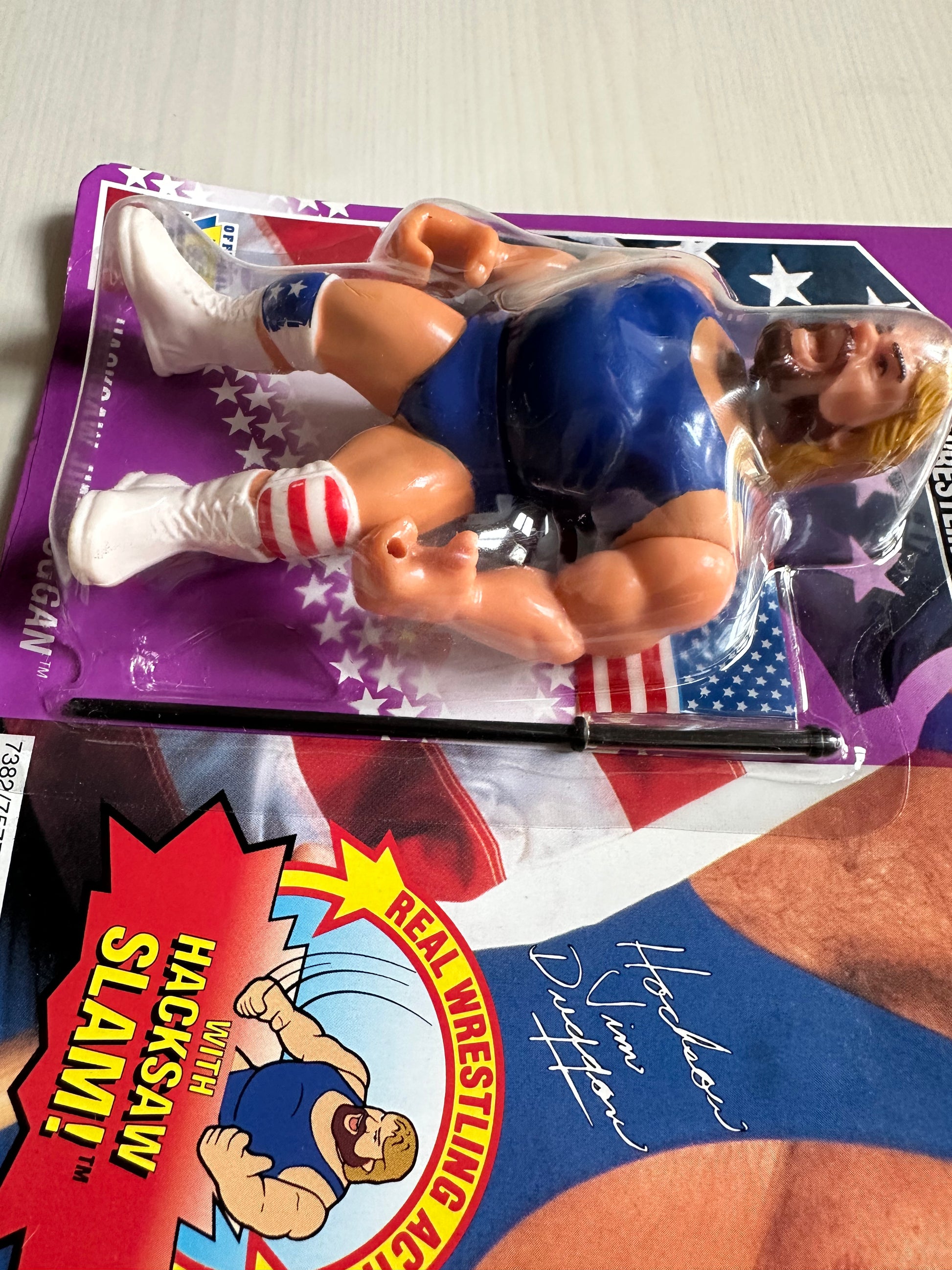 Hacksaw Jim Duggan Series 9 WWF Hasbro MOC figure – retrofigure