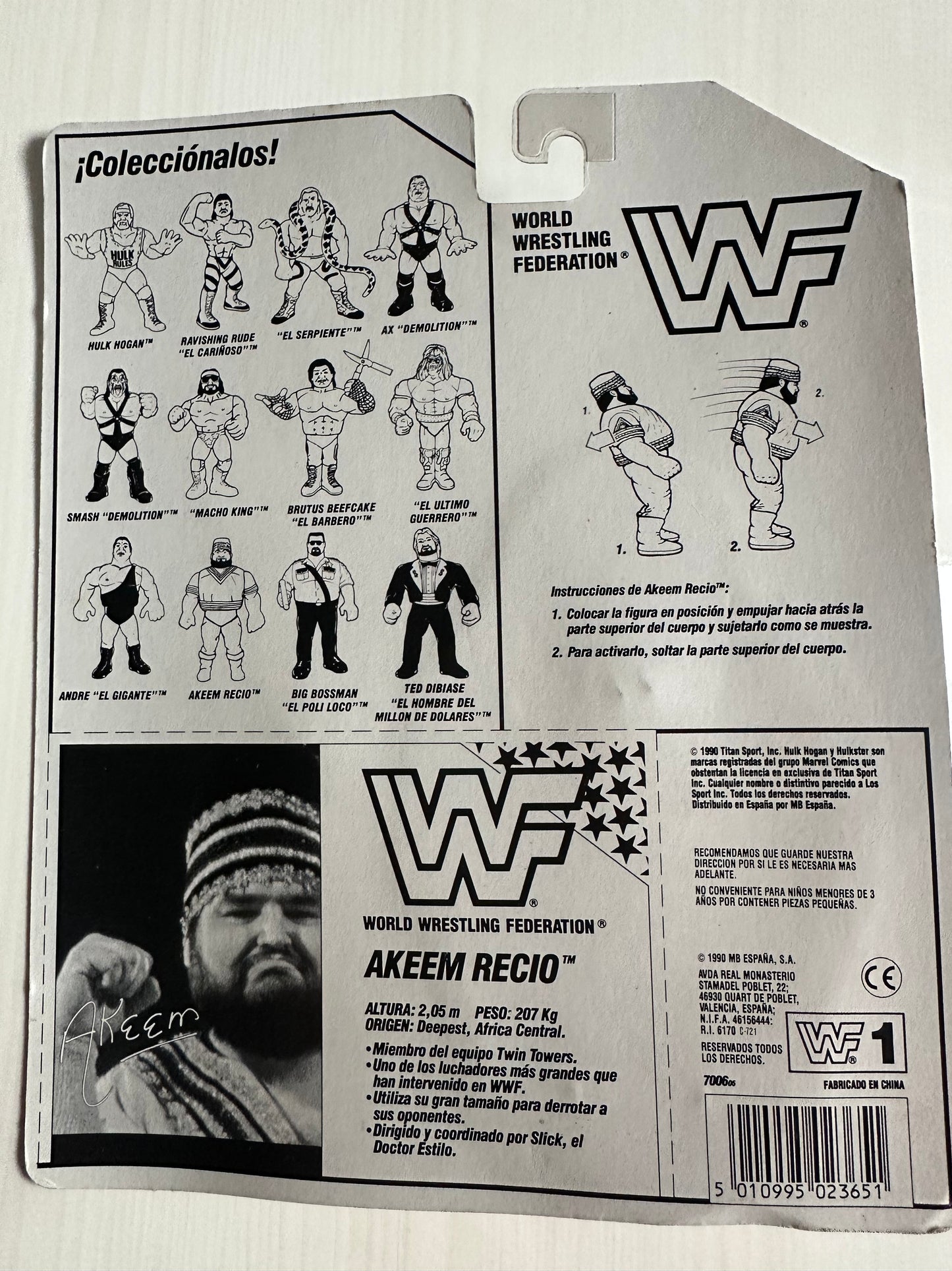 Akeem Series 1 WWF Hasbro MOC figure