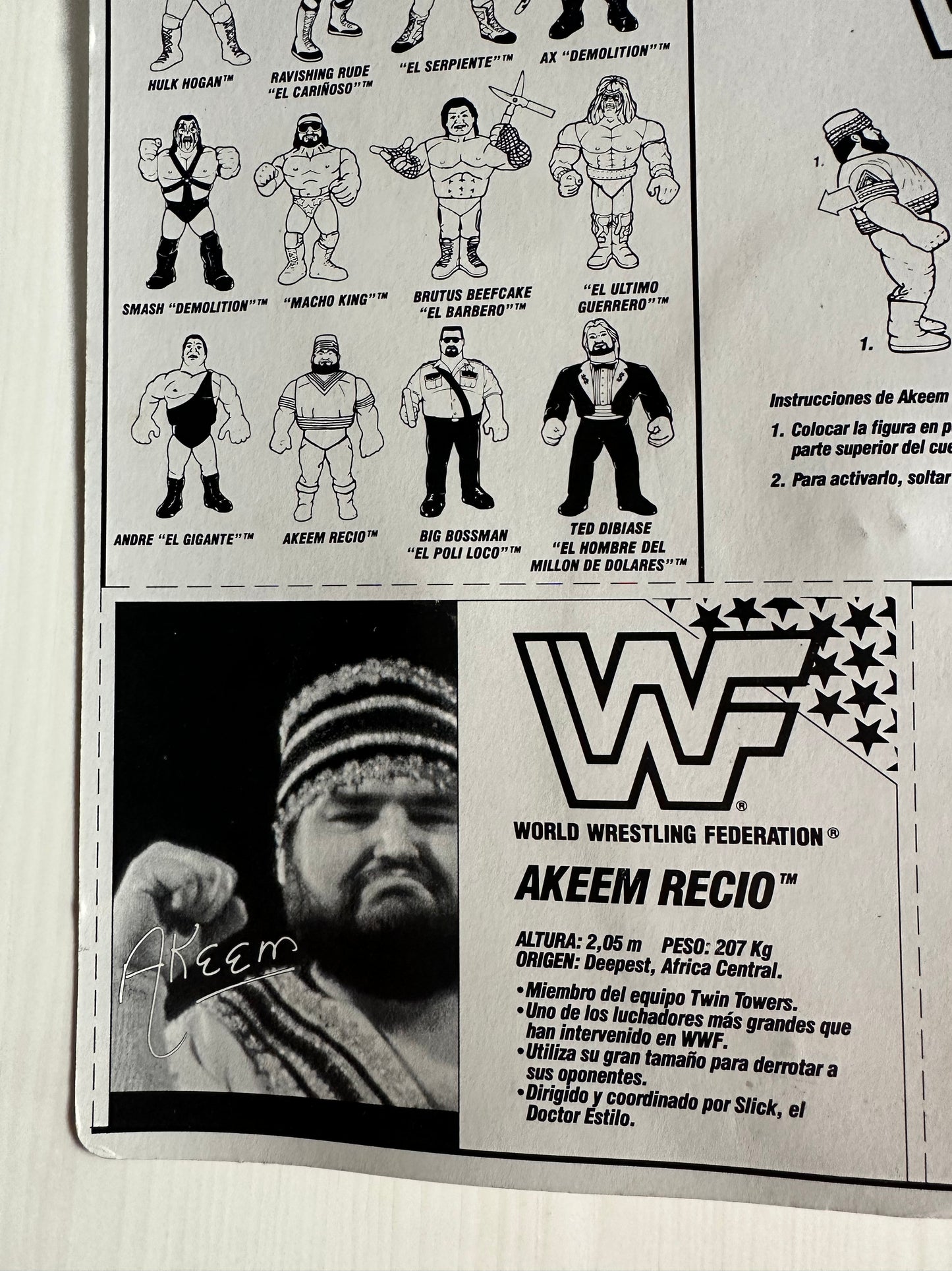 Akeem Series 1 WWF Hasbro MOC figure