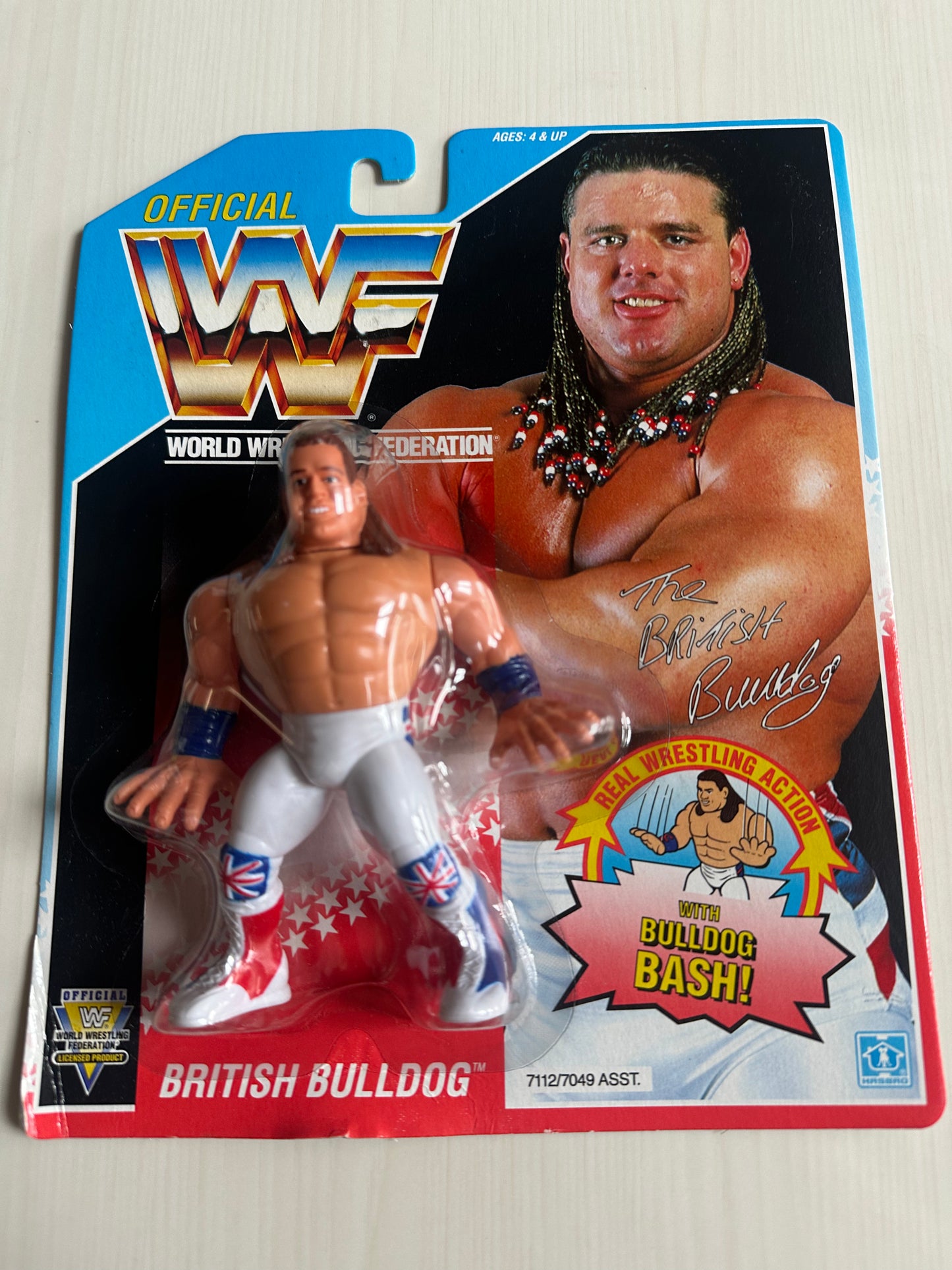 British Bulldog Series 4 WWF Hasbro MOC figure