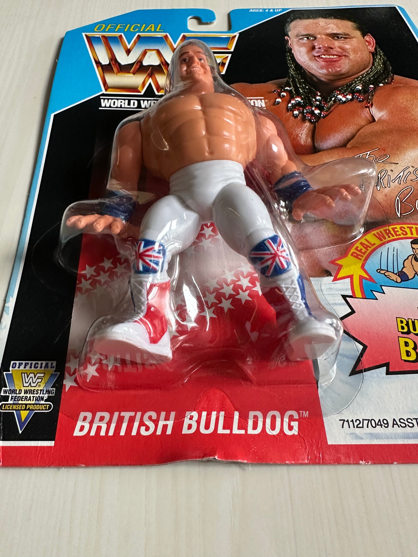British Bulldog Series 4 WWF Hasbro MOC figure