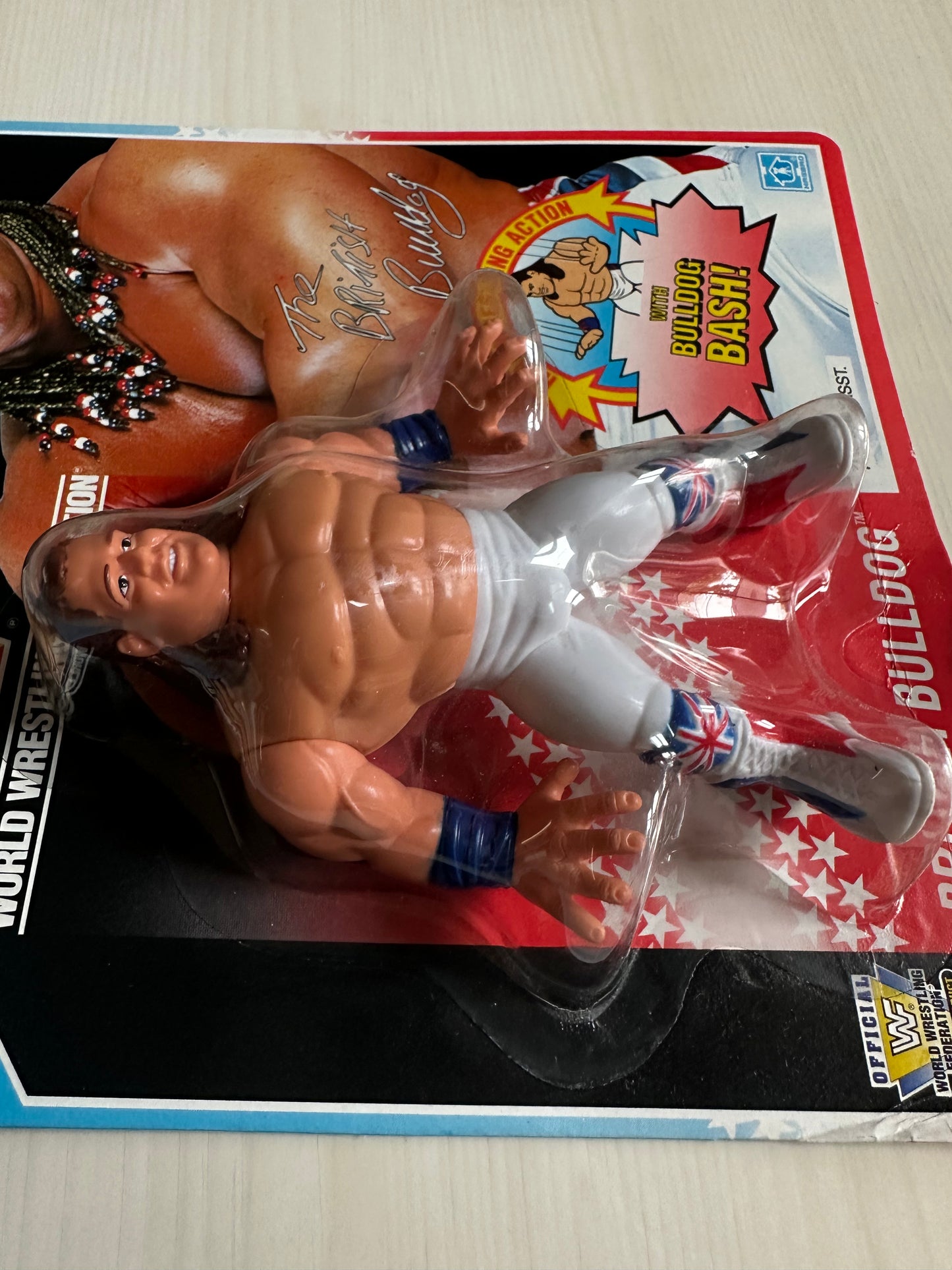 British Bulldog Series 4 WWF Hasbro MOC figure