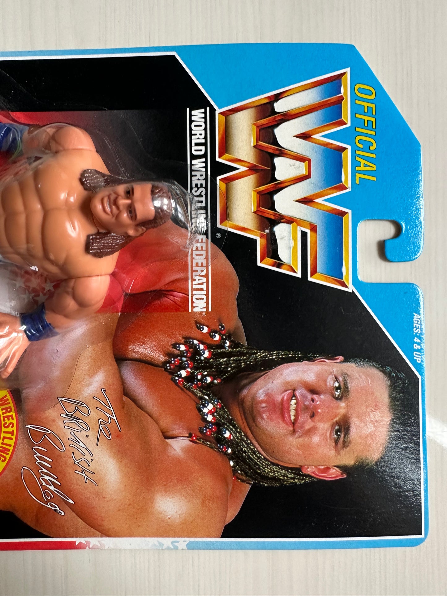 British Bulldog Series 4 WWF Hasbro MOC figure