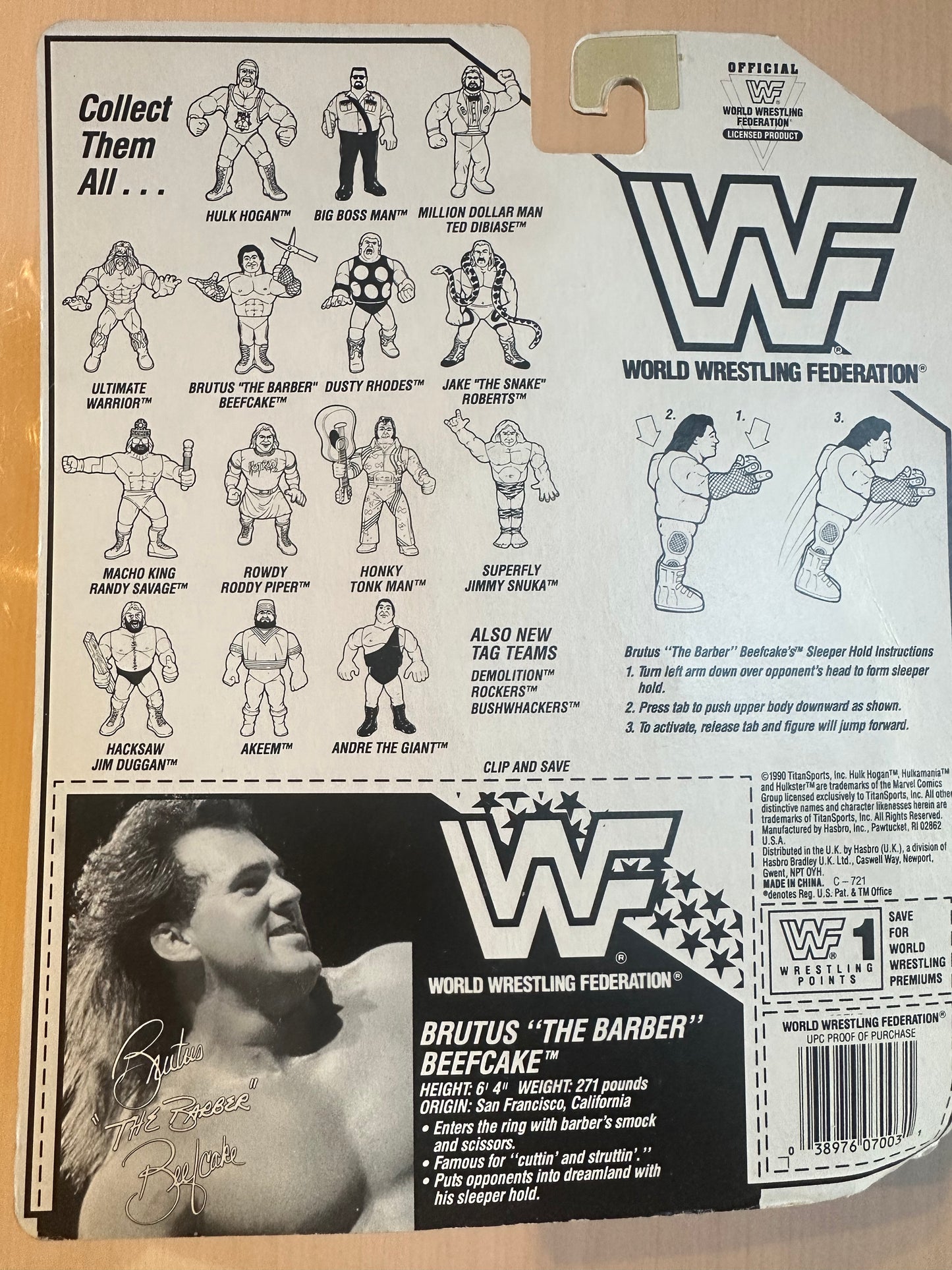 Brutus the Barber Beefcake Series 1 WWF Hasbro