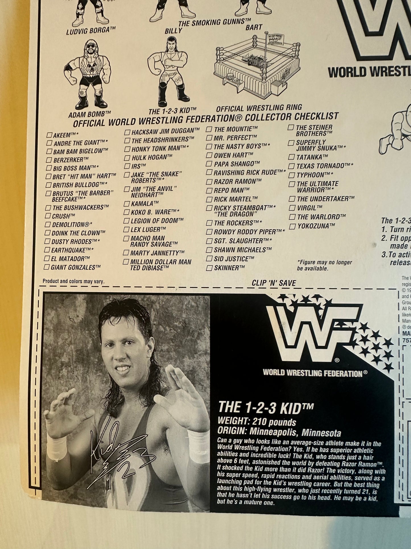 1-2-3 Kid Series 11 WWF Hasbro