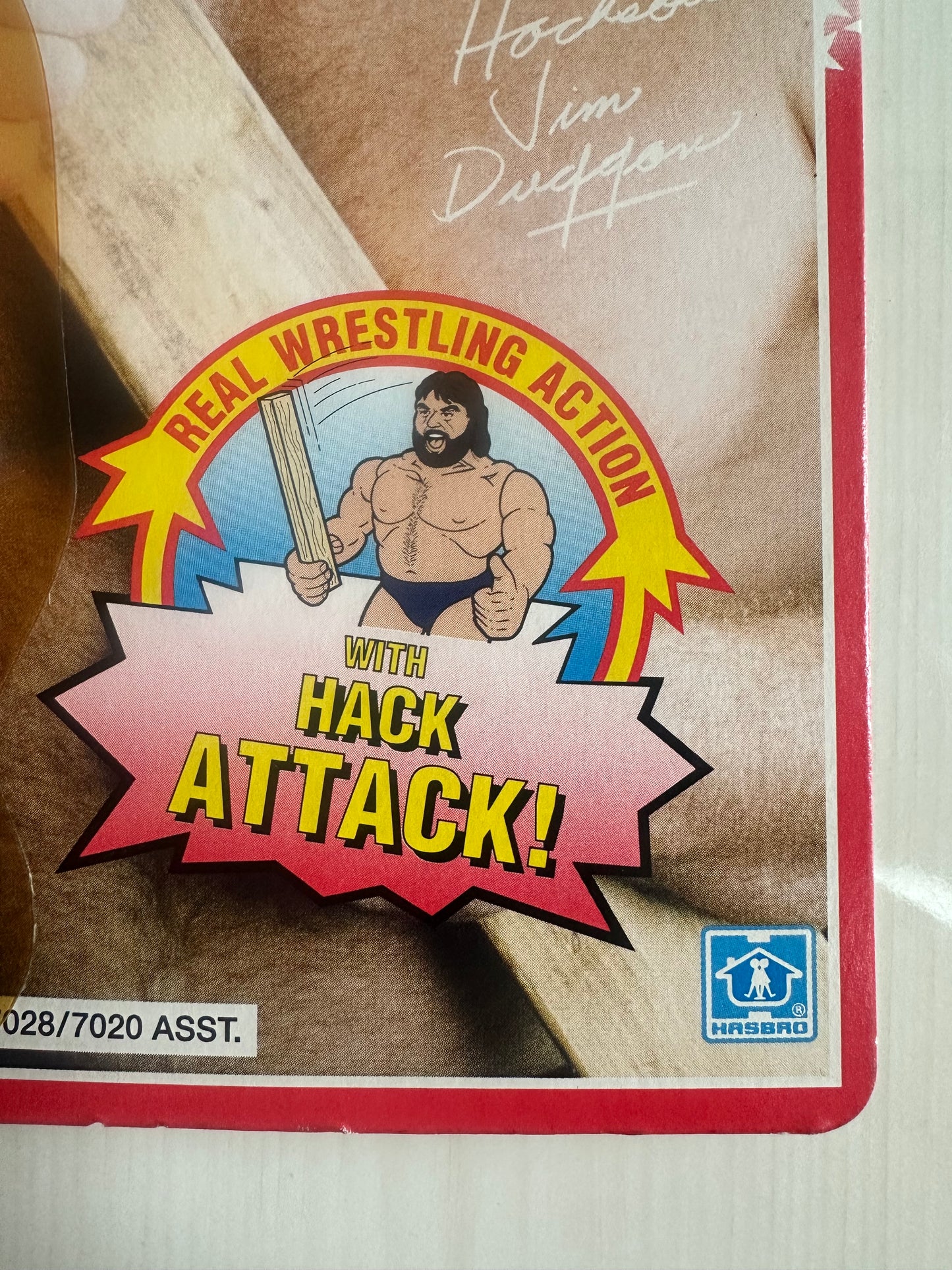 Hacksaw Jim Duggan Series 2 WWF Hasbro MOC Summerslam card