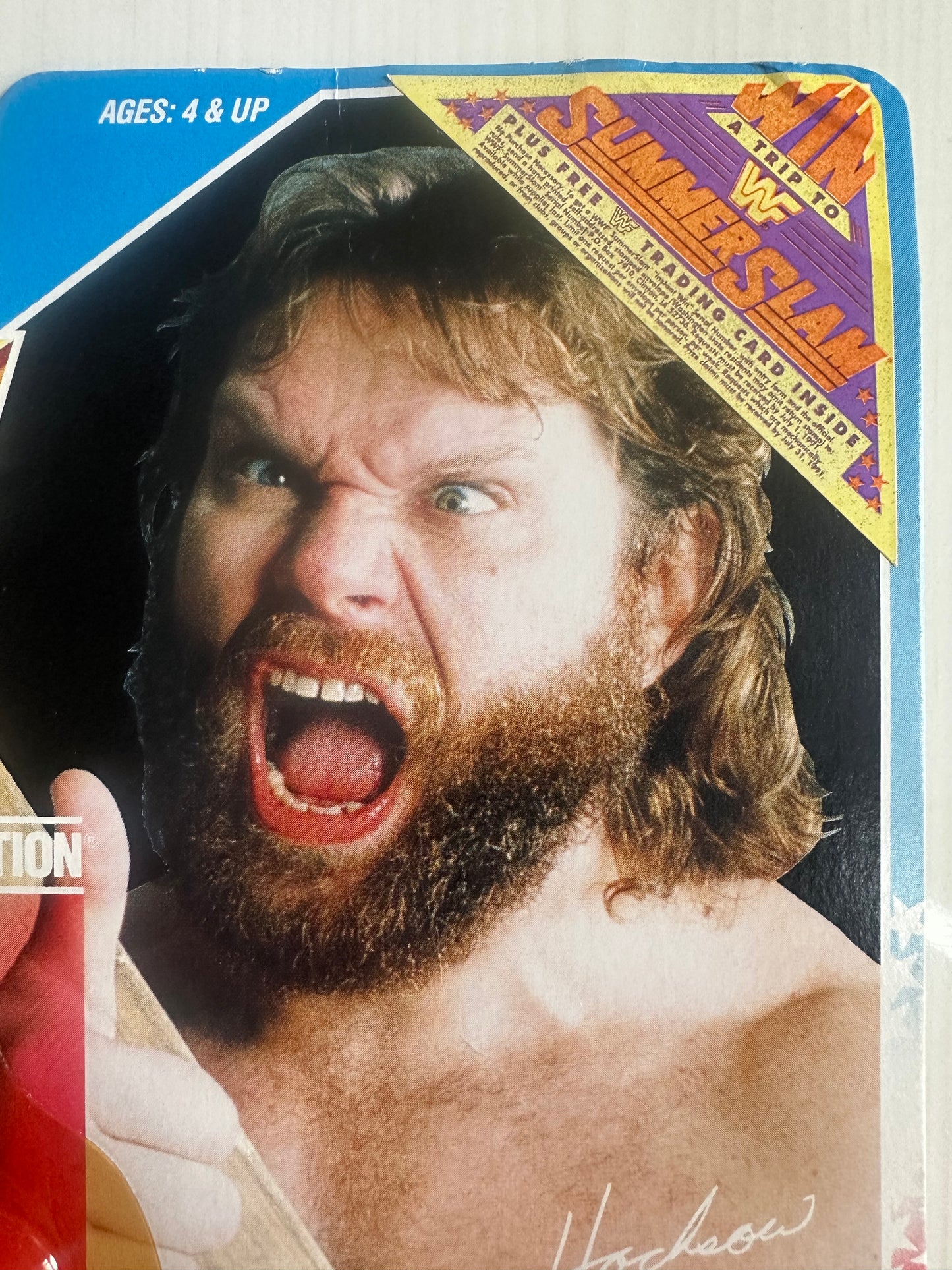 Hacksaw Jim Duggan Series 2 WWF Hasbro MOC Summerslam card