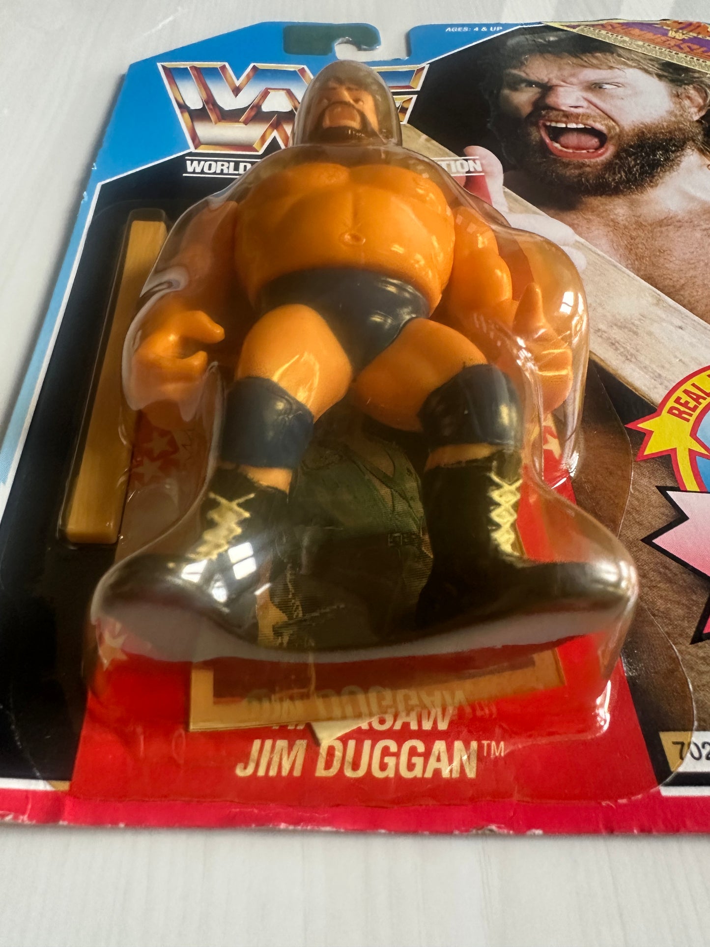 Hacksaw Jim Duggan Series 2 WWF Hasbro MOC Summerslam card