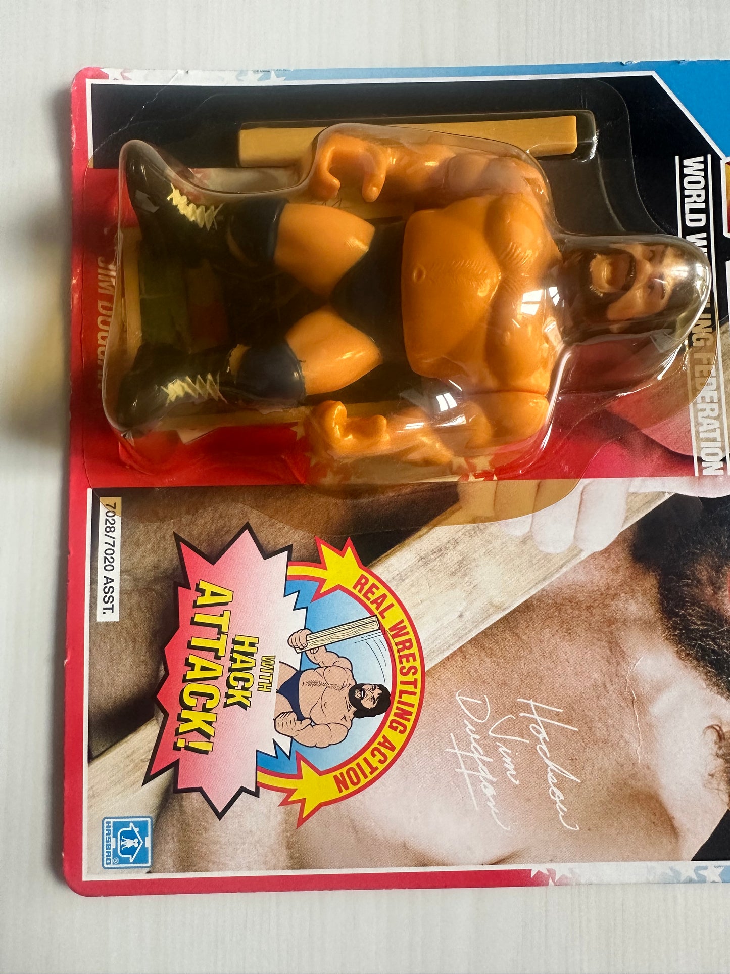Hacksaw Jim Duggan Series 2 WWF Hasbro MOC Summerslam card
