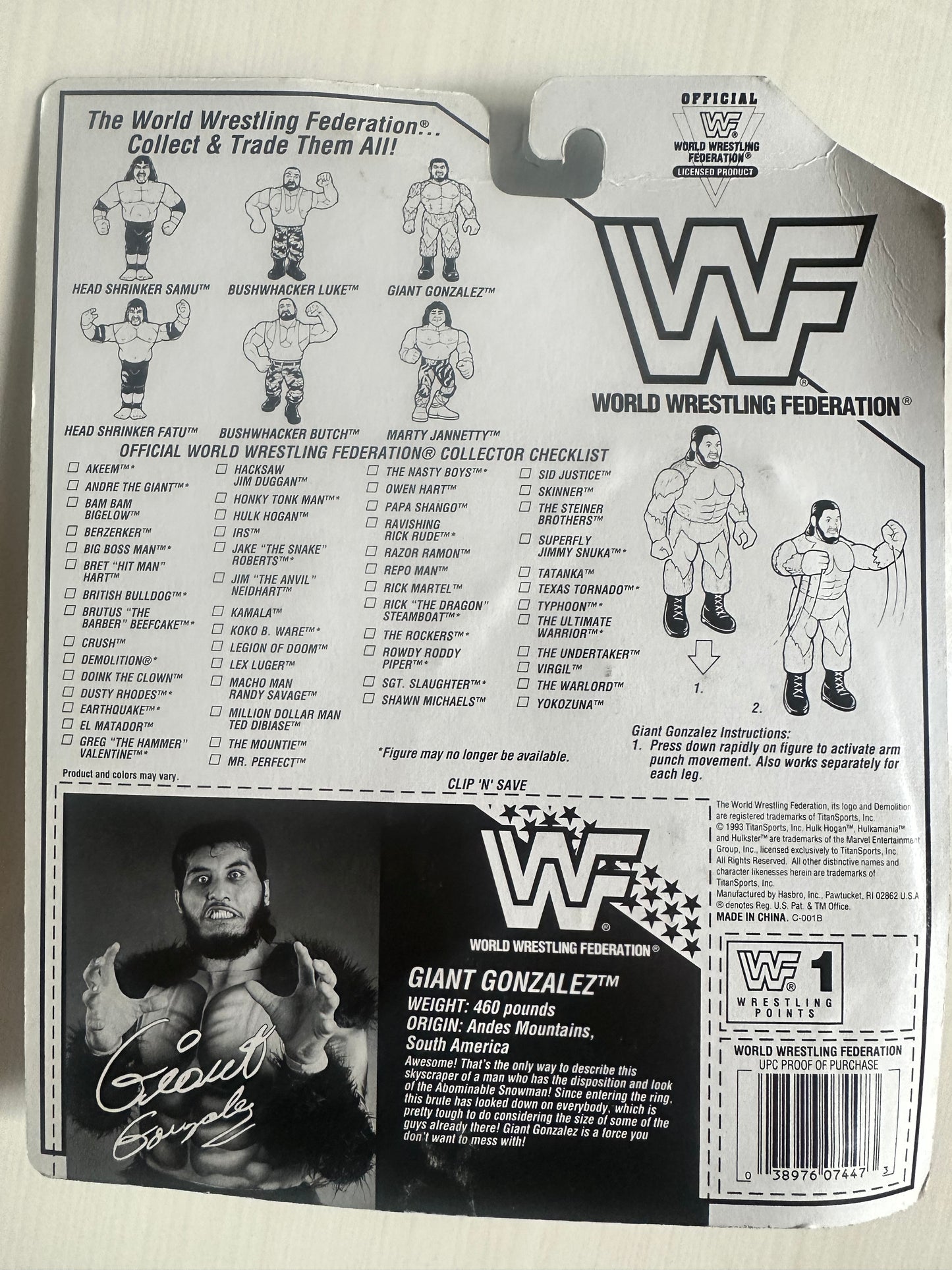 Giant Gonzalez Series 10 WWF Hasbro MOC figure