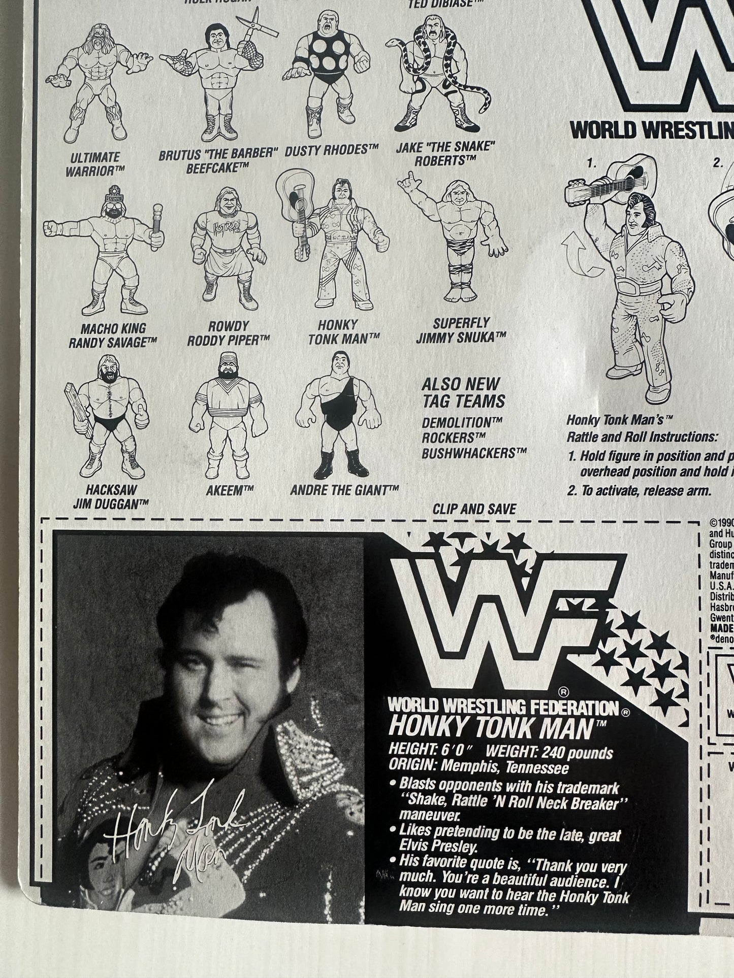 Honky Tonk Man Series 2 WWF Hasbro MOC figure