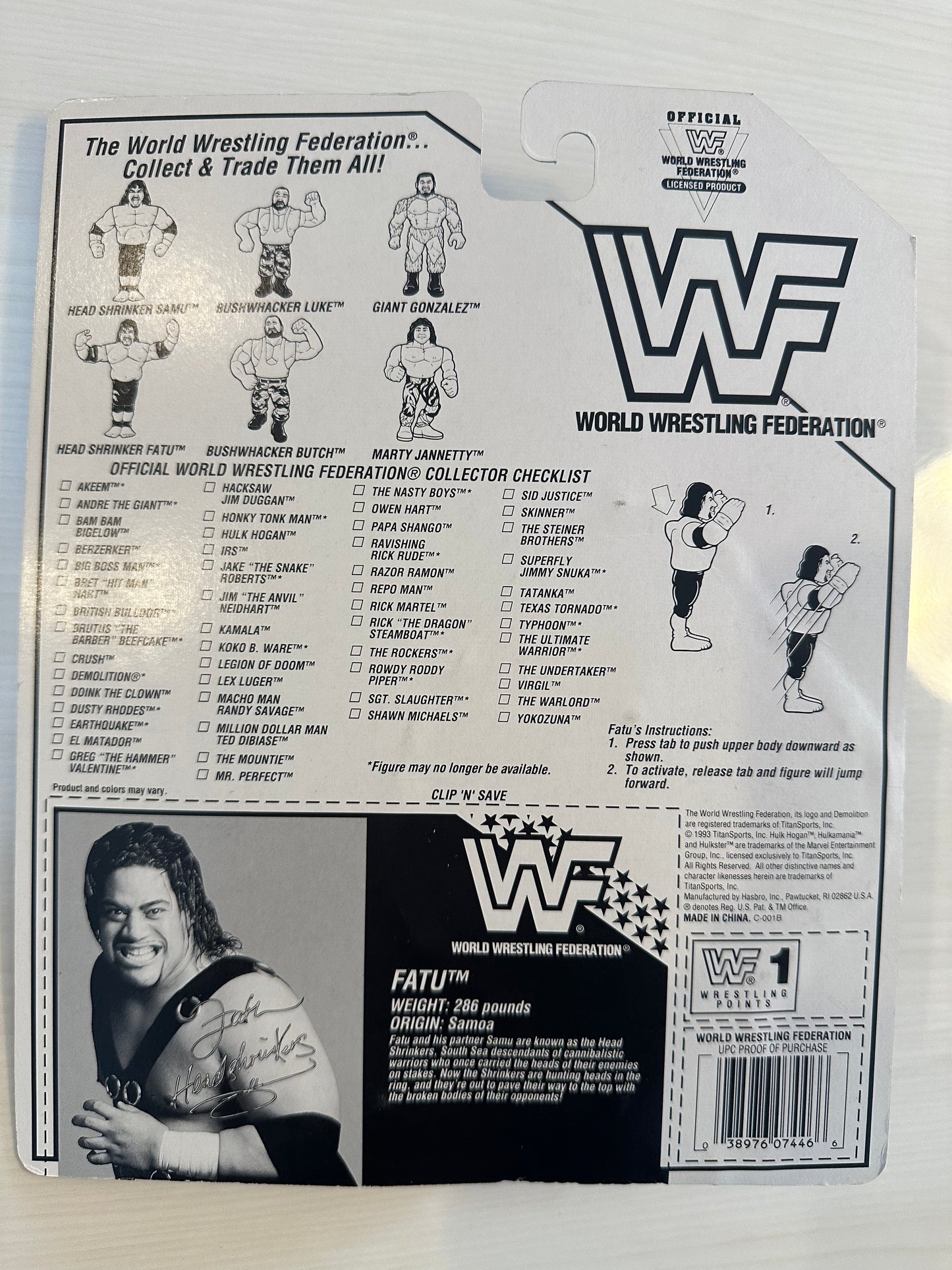 Fatu the Headshrinker Series 10 WWF Hasbro