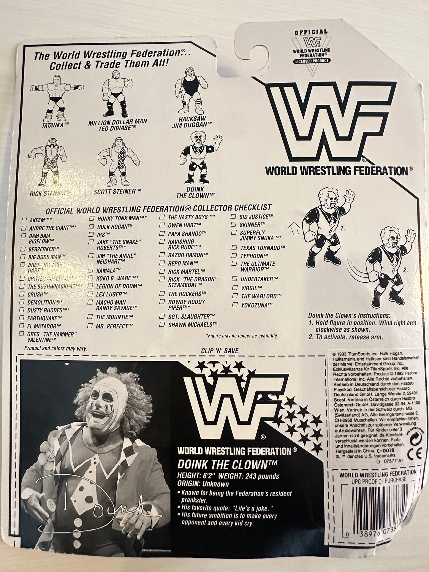 Doink the Clown Series 9 WWF Hasbro