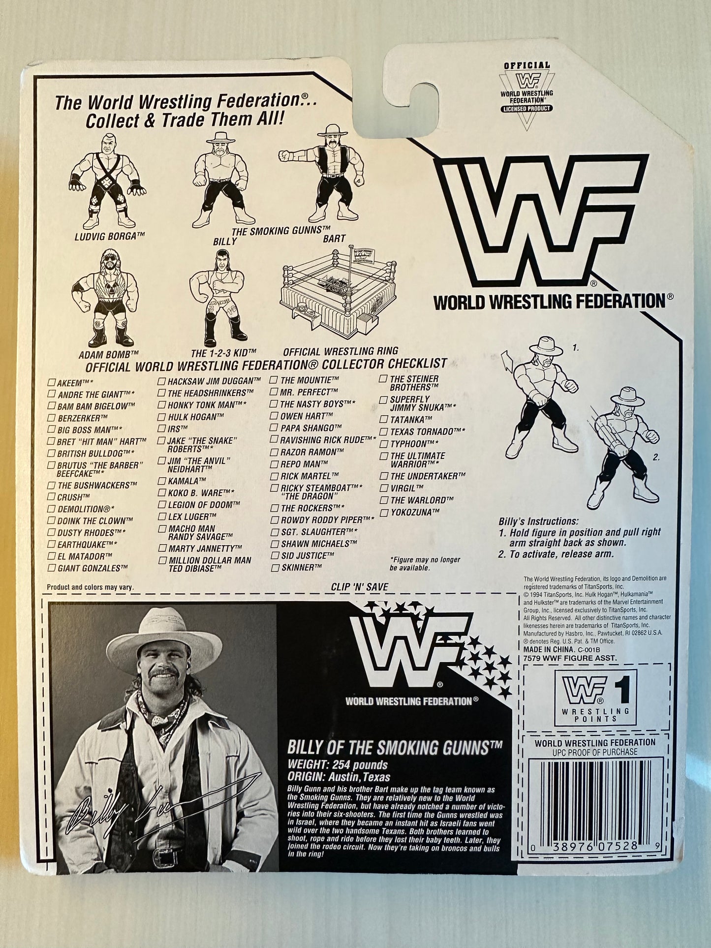 Billy the Smoking Gunn Series 11 WWF Hasbro