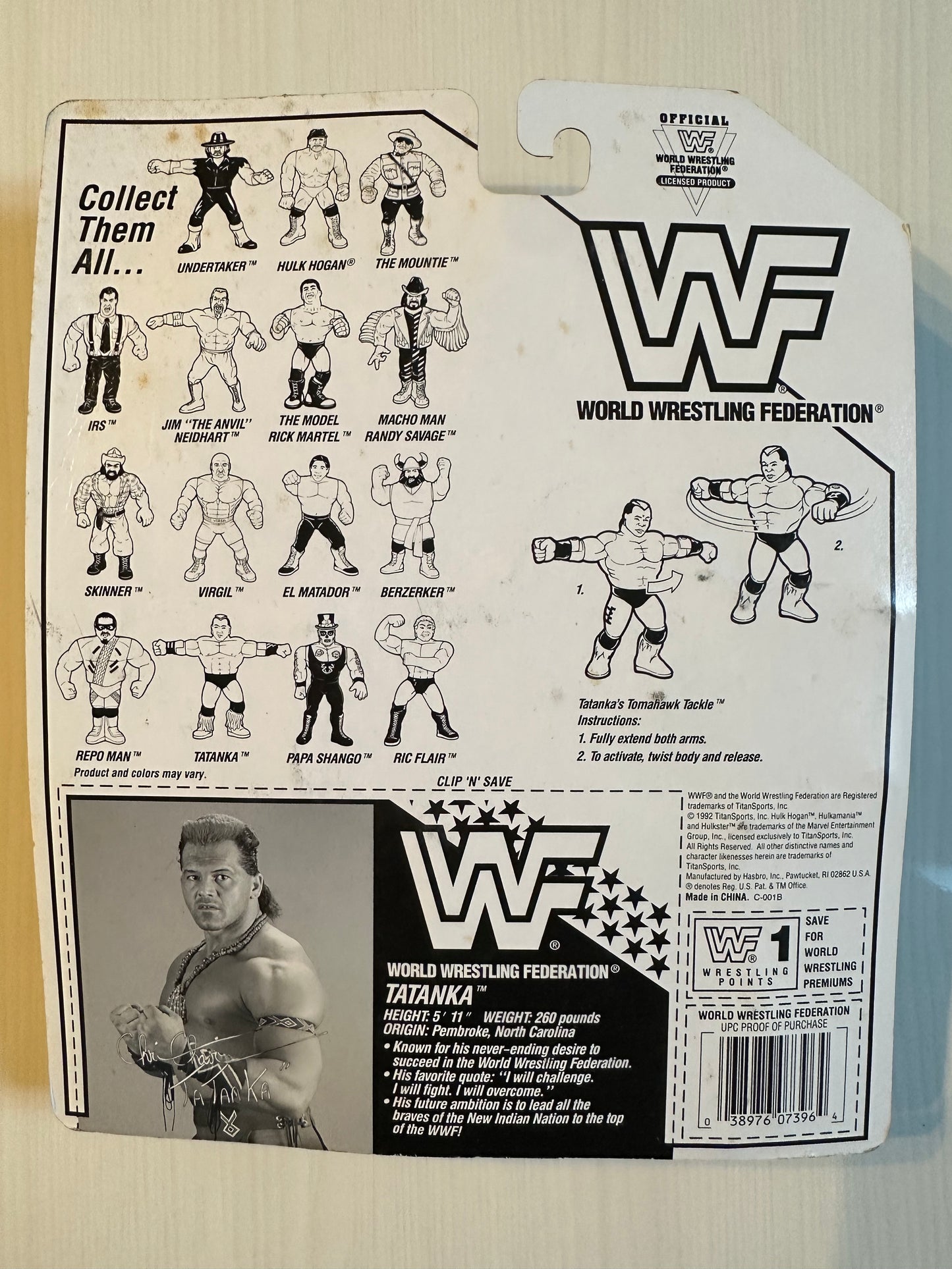 Tatanka Series 6 WWF Hasbro MOC figure
