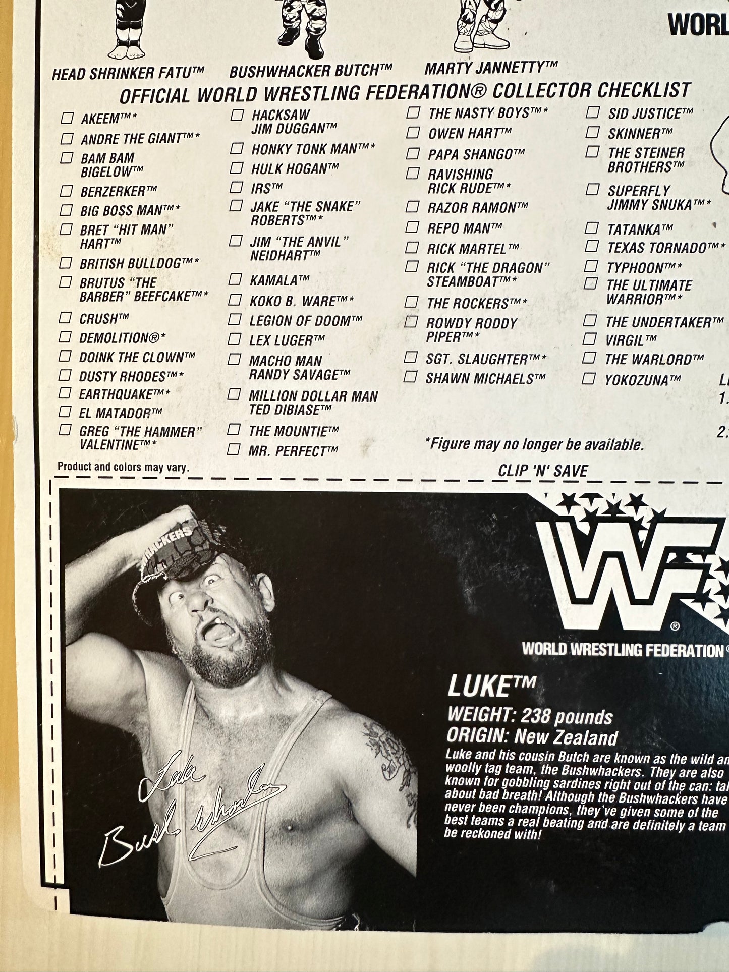 Luke the Bushwhacker Series 10 WWF Hasbro