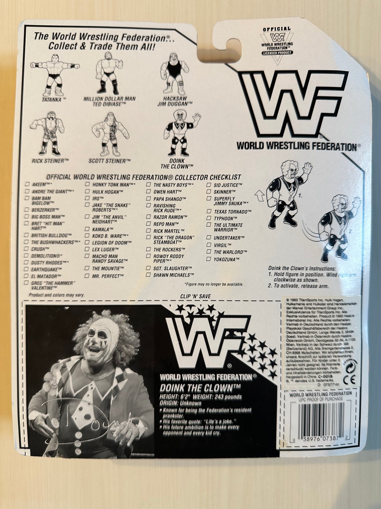 Doink the Clown Series 9 WWF Hasbro MOC figure
