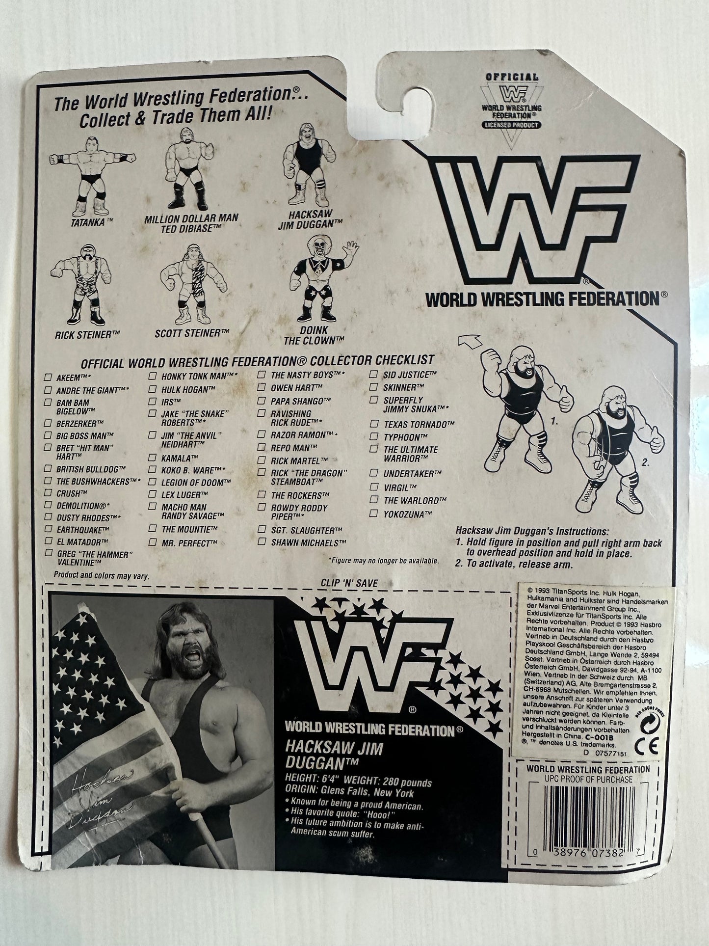 Hacksaw Jim Duggan Series 9 WWF Hasbro