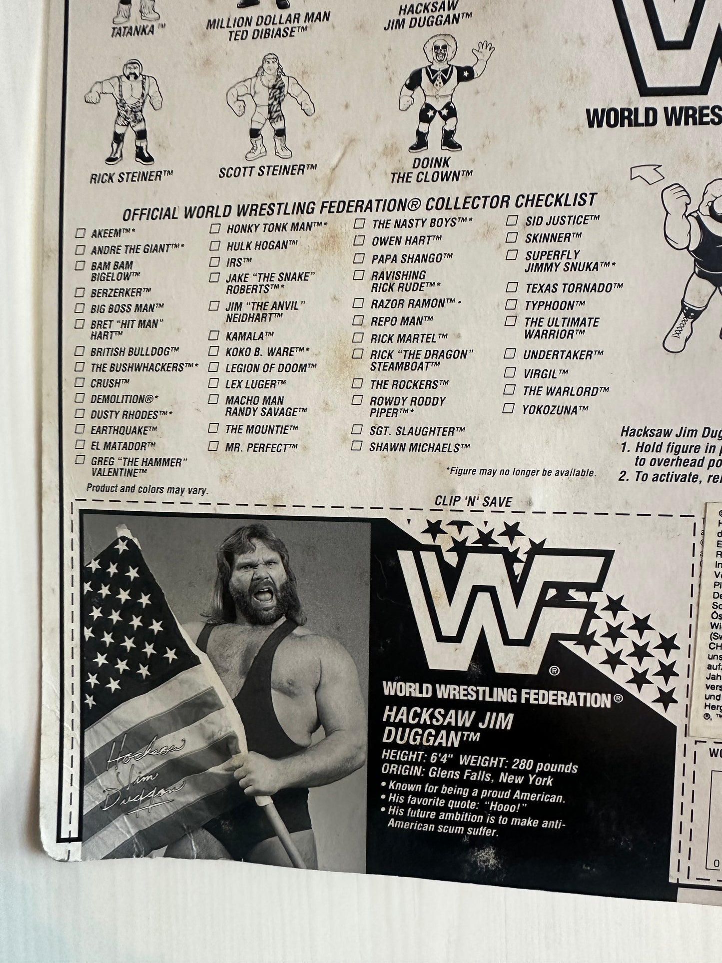 Hacksaw Jim Duggan Series 9 WWF Hasbro