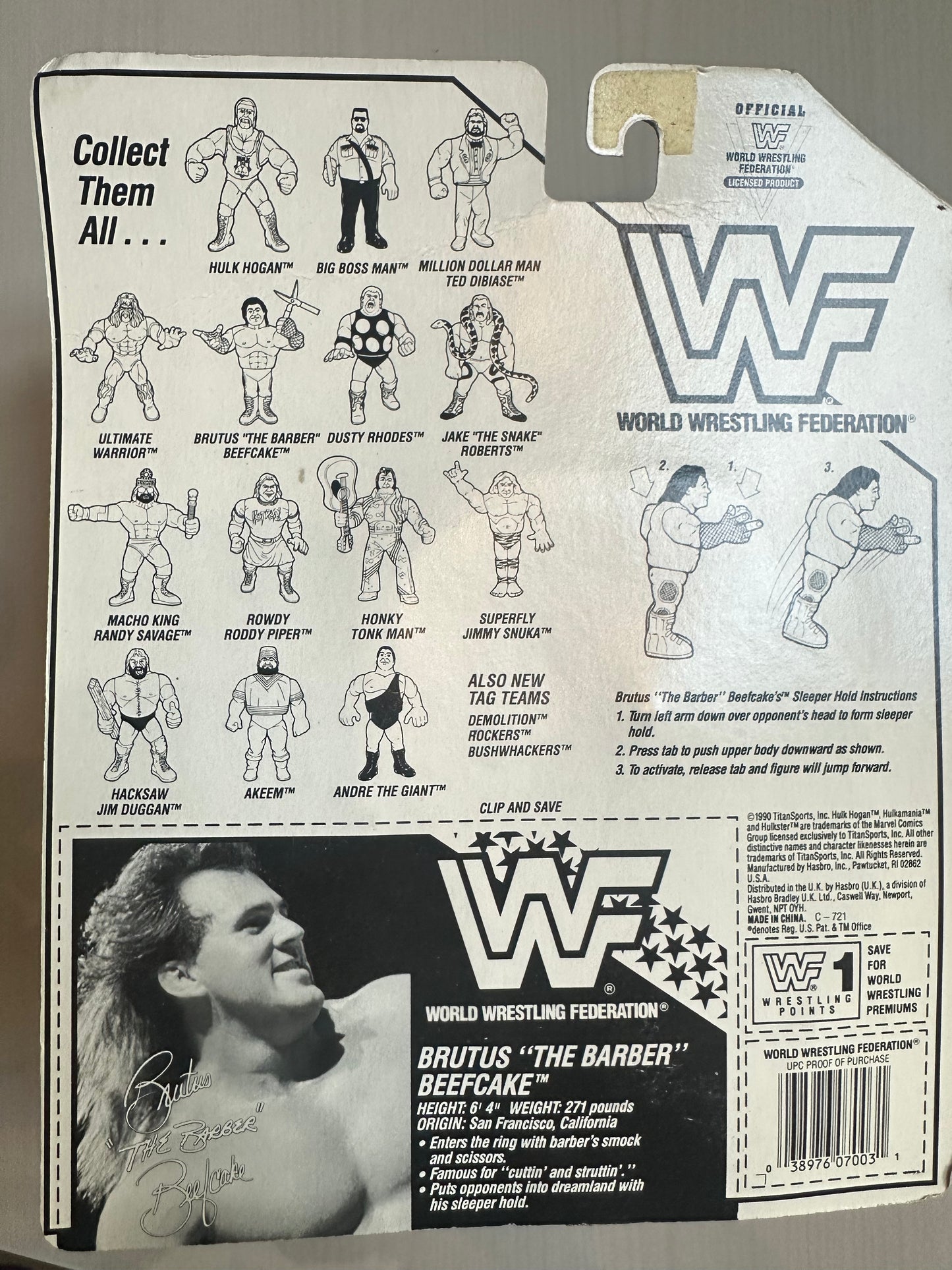 Brutus the Barber Beefcake Series 1 WWF Hasbro