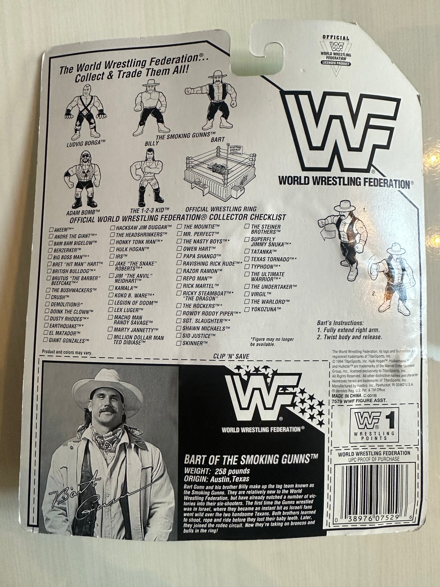 Bart the Smoking Gunn Series 11 WWF Hasbro