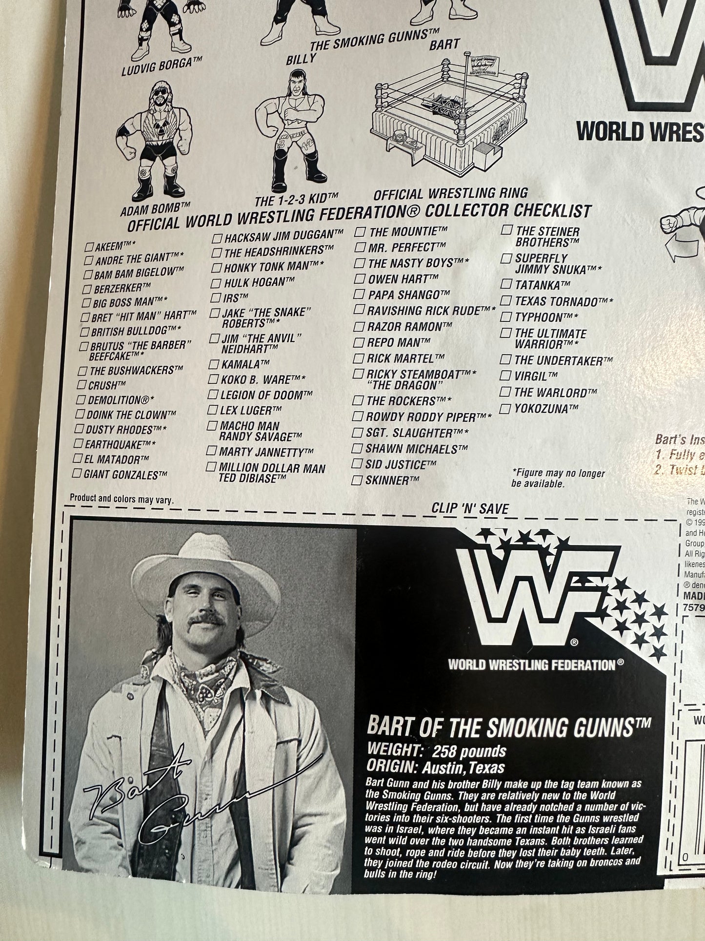 Bart the Smoking Gunn Series 11 WWF Hasbro