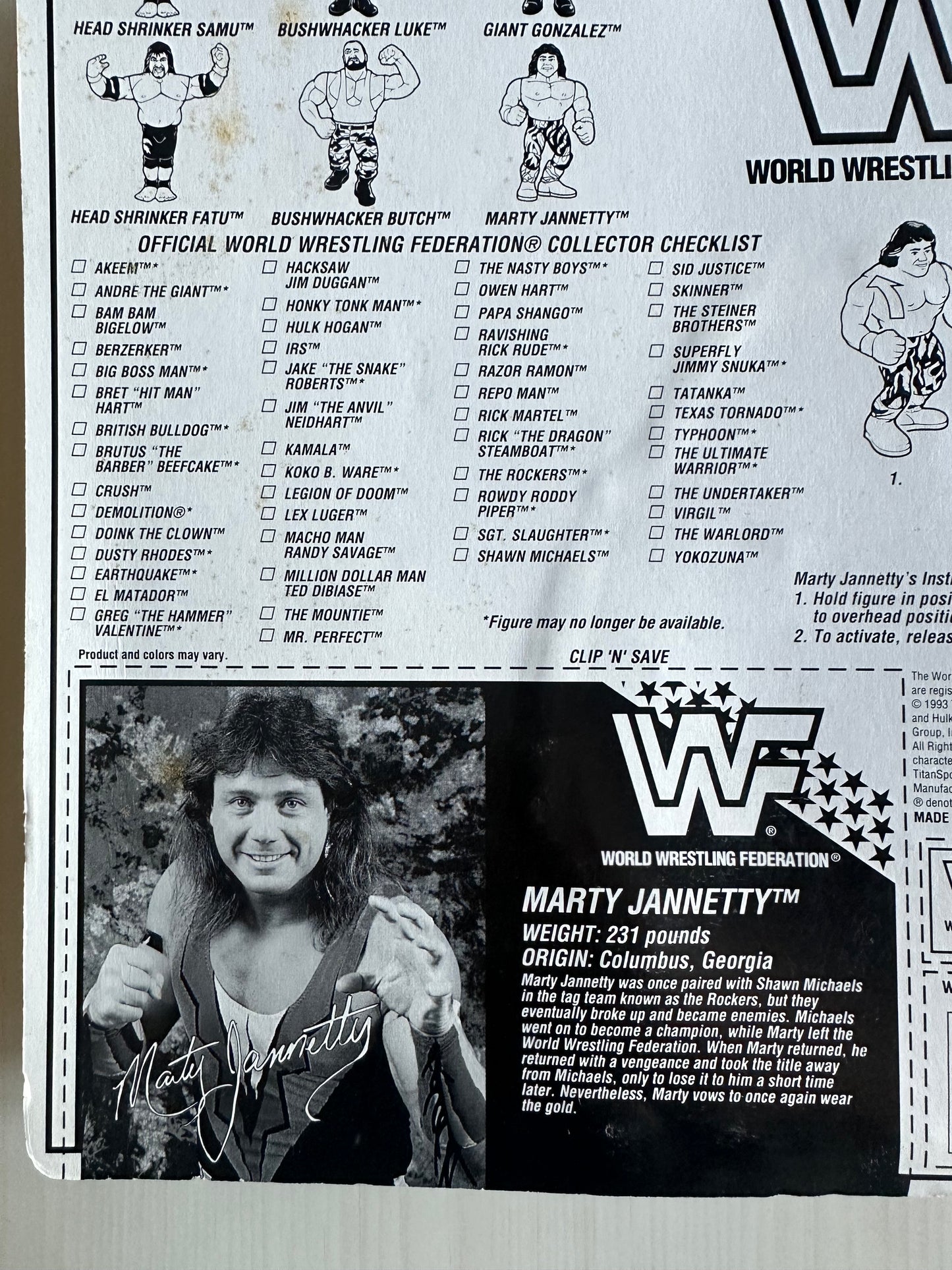 Marty Jannetty Series 10 WWF Hasbro